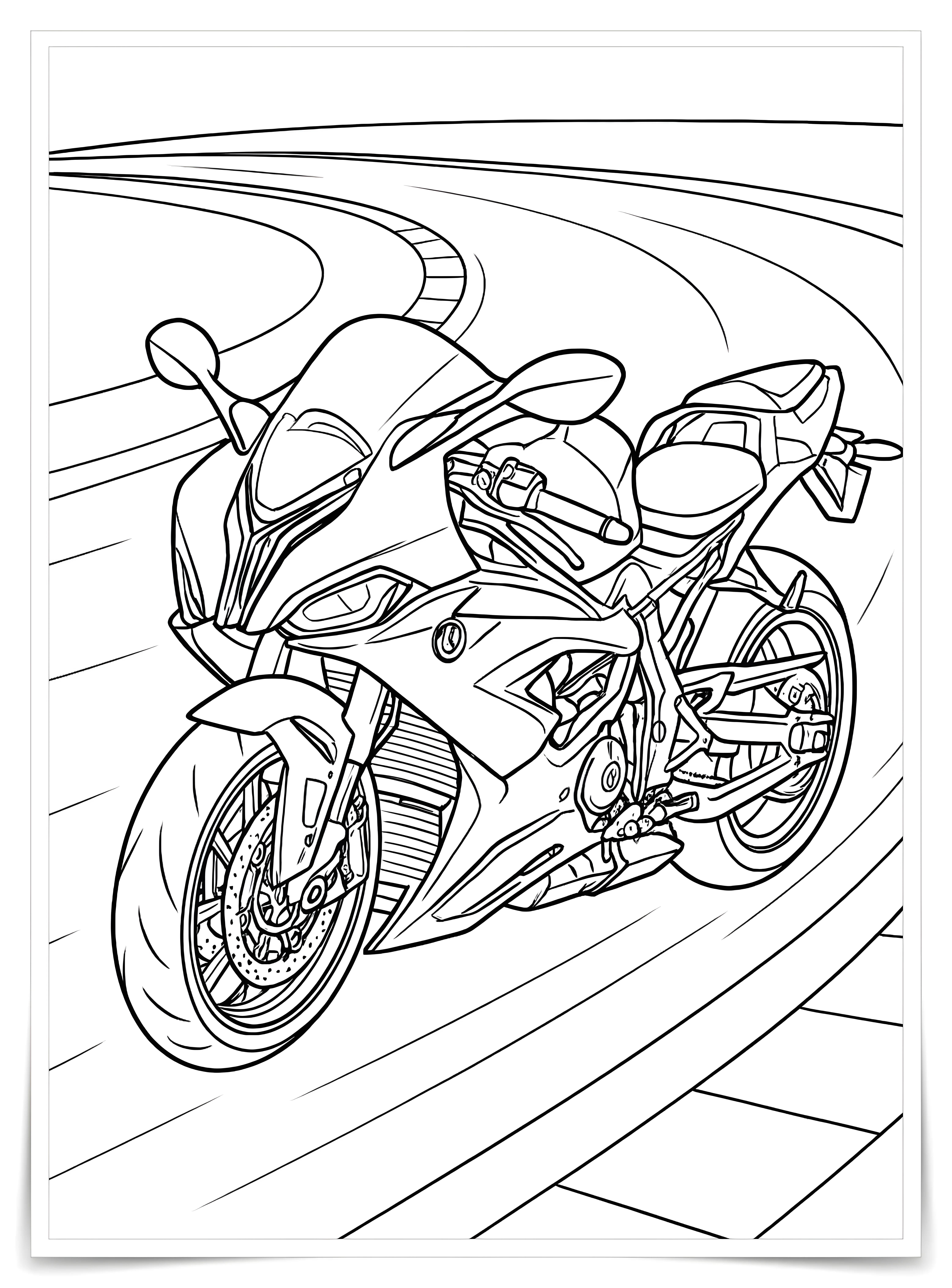 Мотоцикл BMW r1000 №667. Раскраски по возрастам и полу. Раскраски для мальчиков.