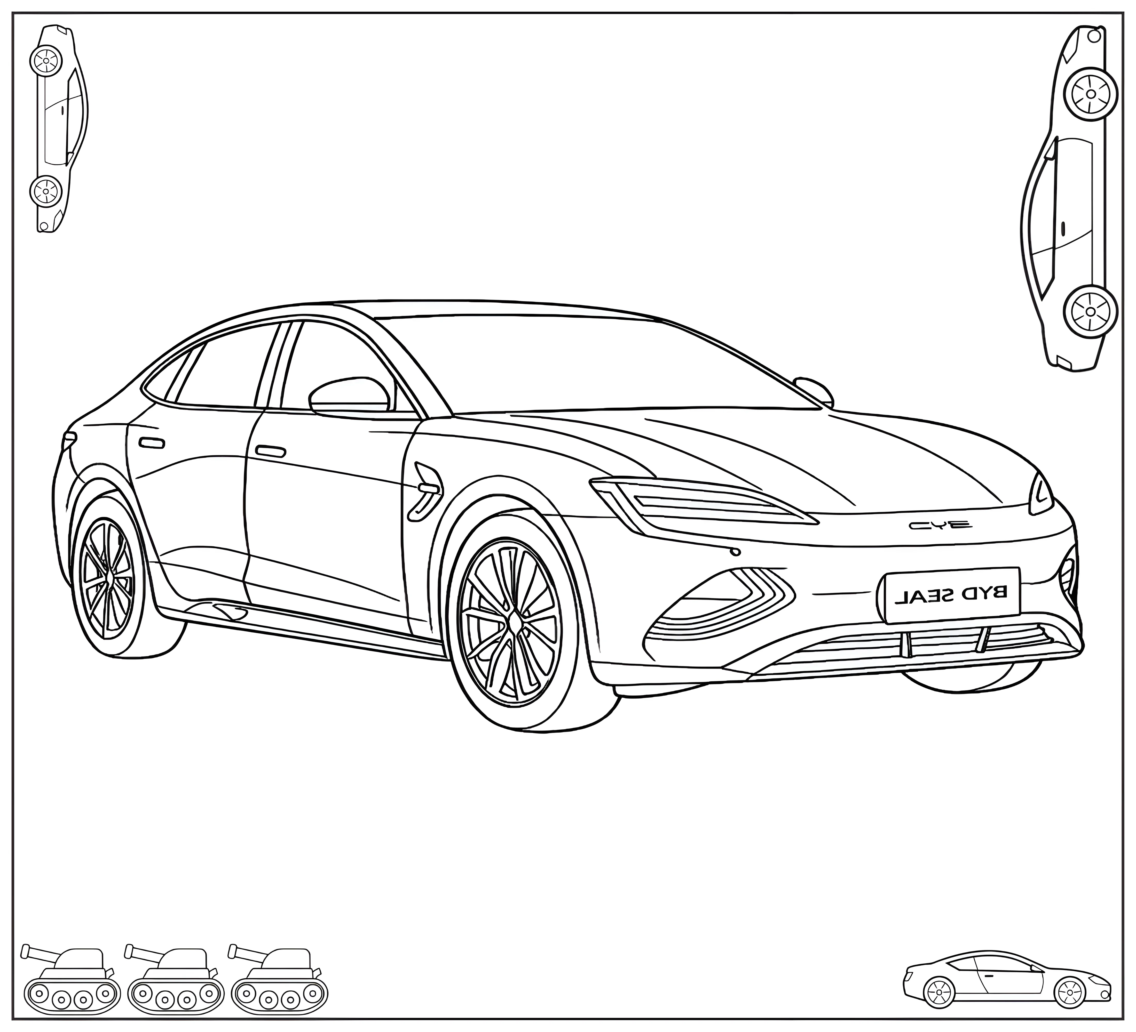 BYD Seal №8875. Раскраски по возрастам и полу. Раскраски для мальчиков.
