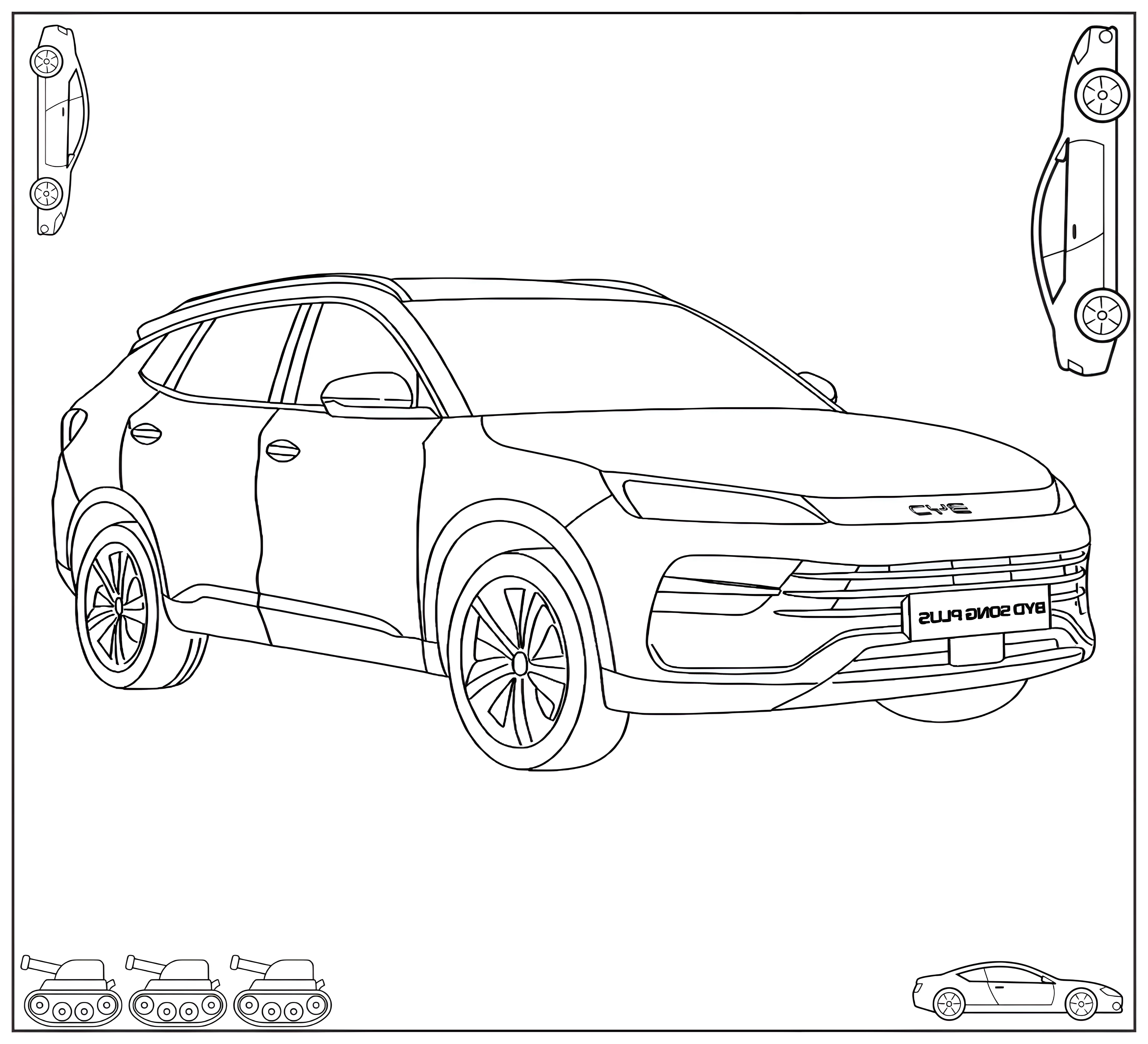 BYD Song Plus №8894. Раскраски по возрастам и полу. Раскраски для мальчиков.