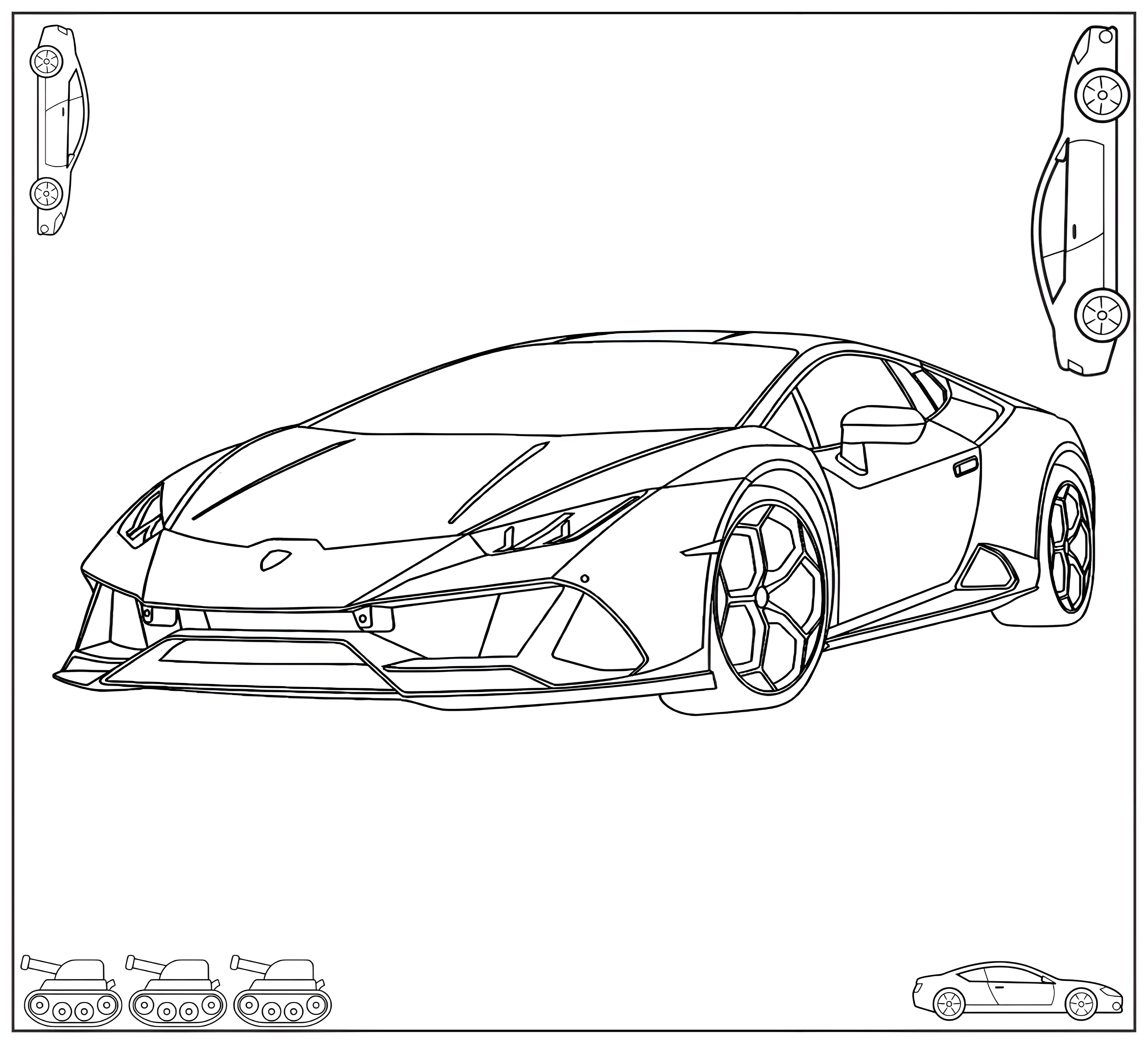 Ламборгини Huracan №8594. Раскраски по возрастам и полу. Раскраски для мальчиков.
