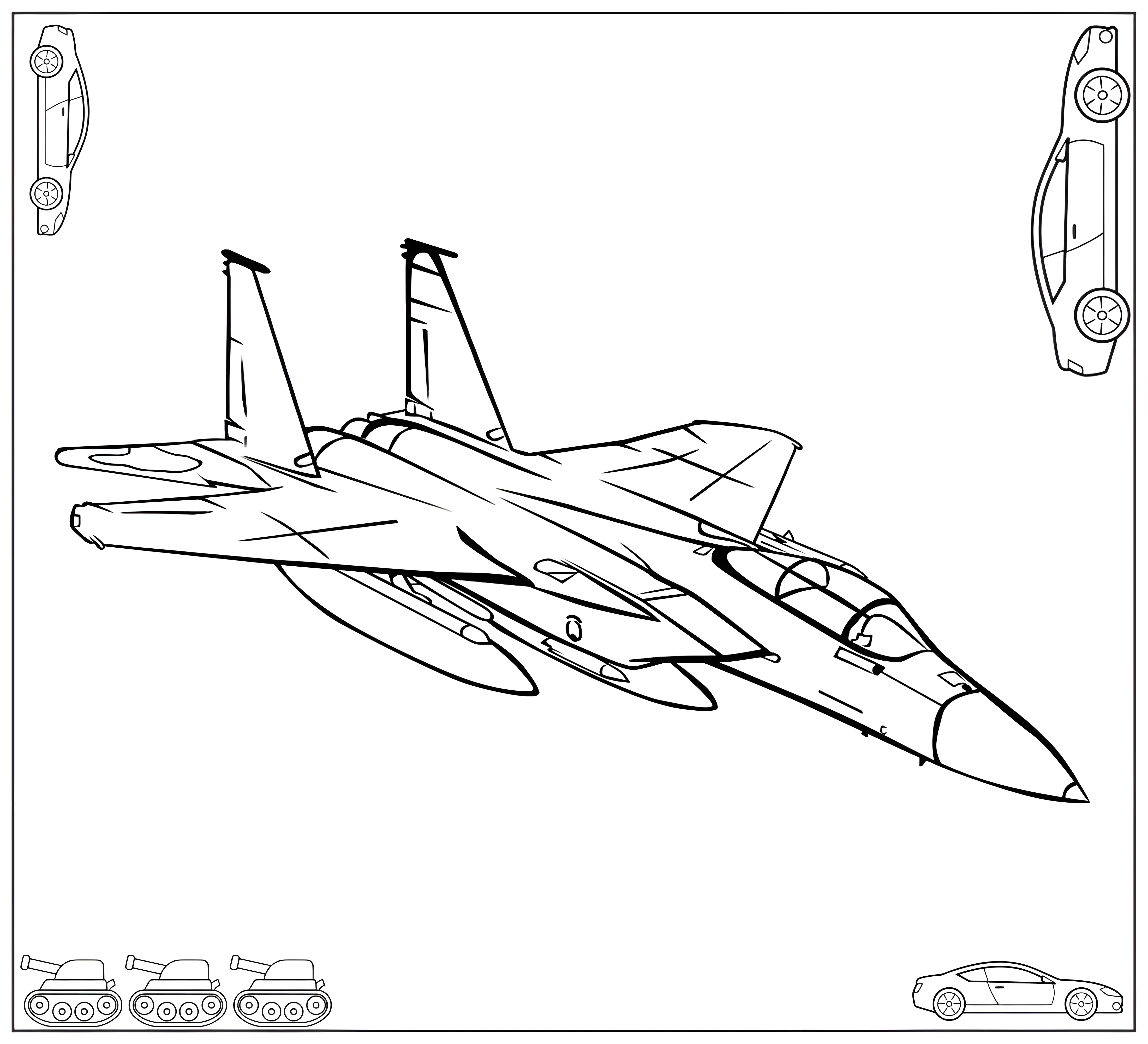 Макдоннел-Дуглас F-15 Игл №8796. Раскраски по возрастам и полу. Раскраски для мальчиков.
