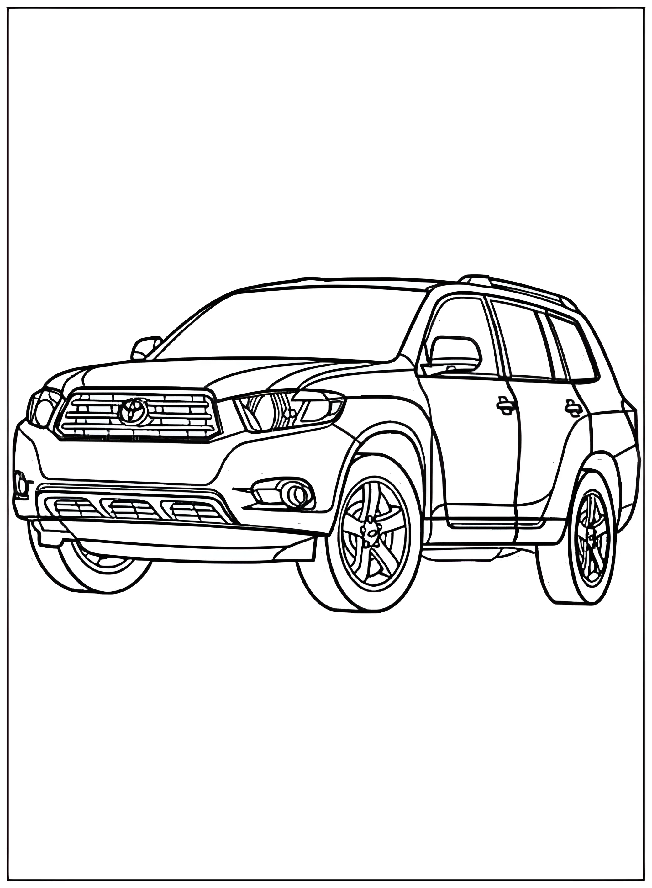 Toyota (Тойота №2705. Раскраски по возрастам и полу. Раскраски для мальчиков.