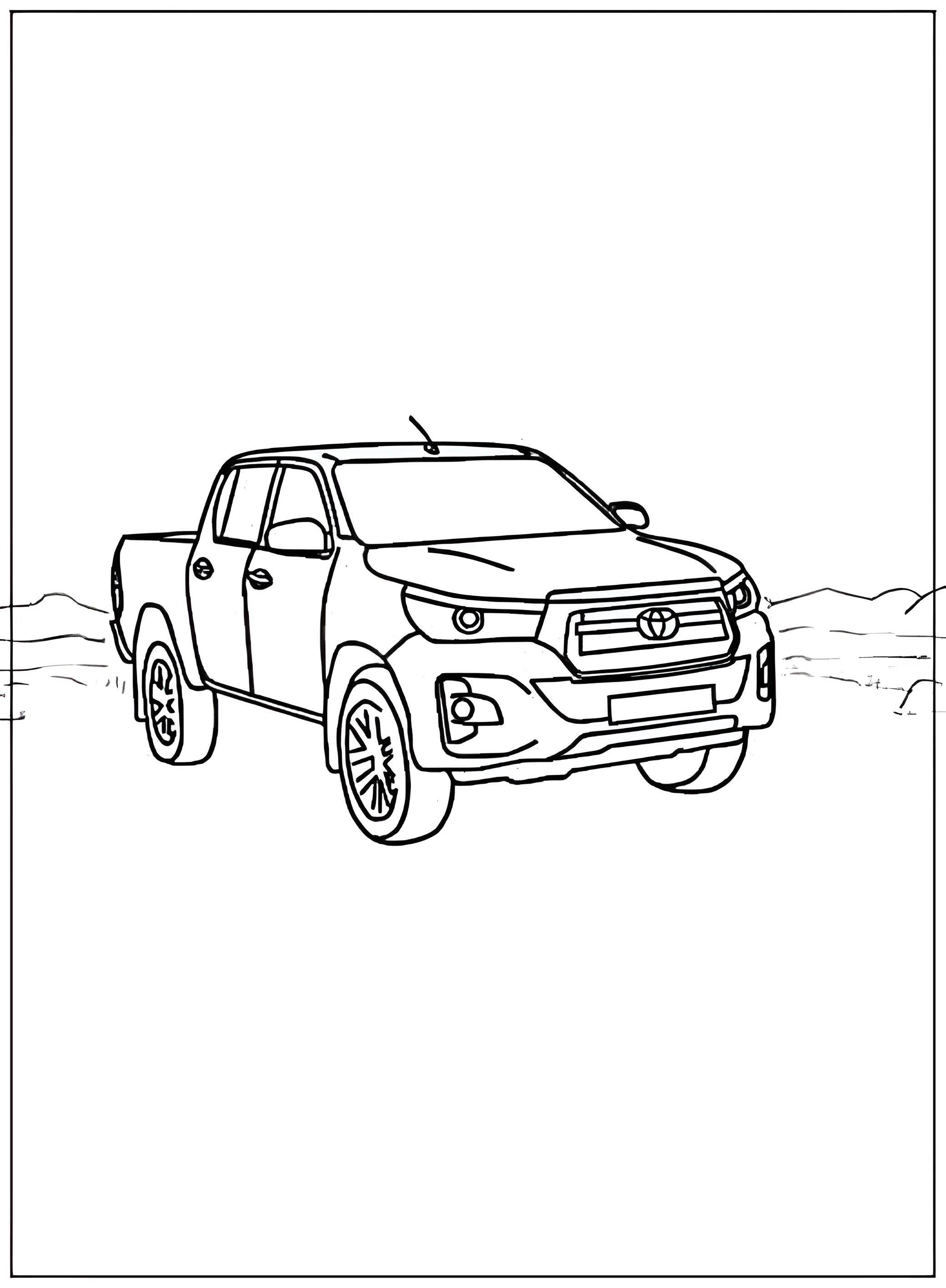 Машина Toyota (Тойота №2688. Раскраски по возрастам и полу. Раскраски для мальчиков.