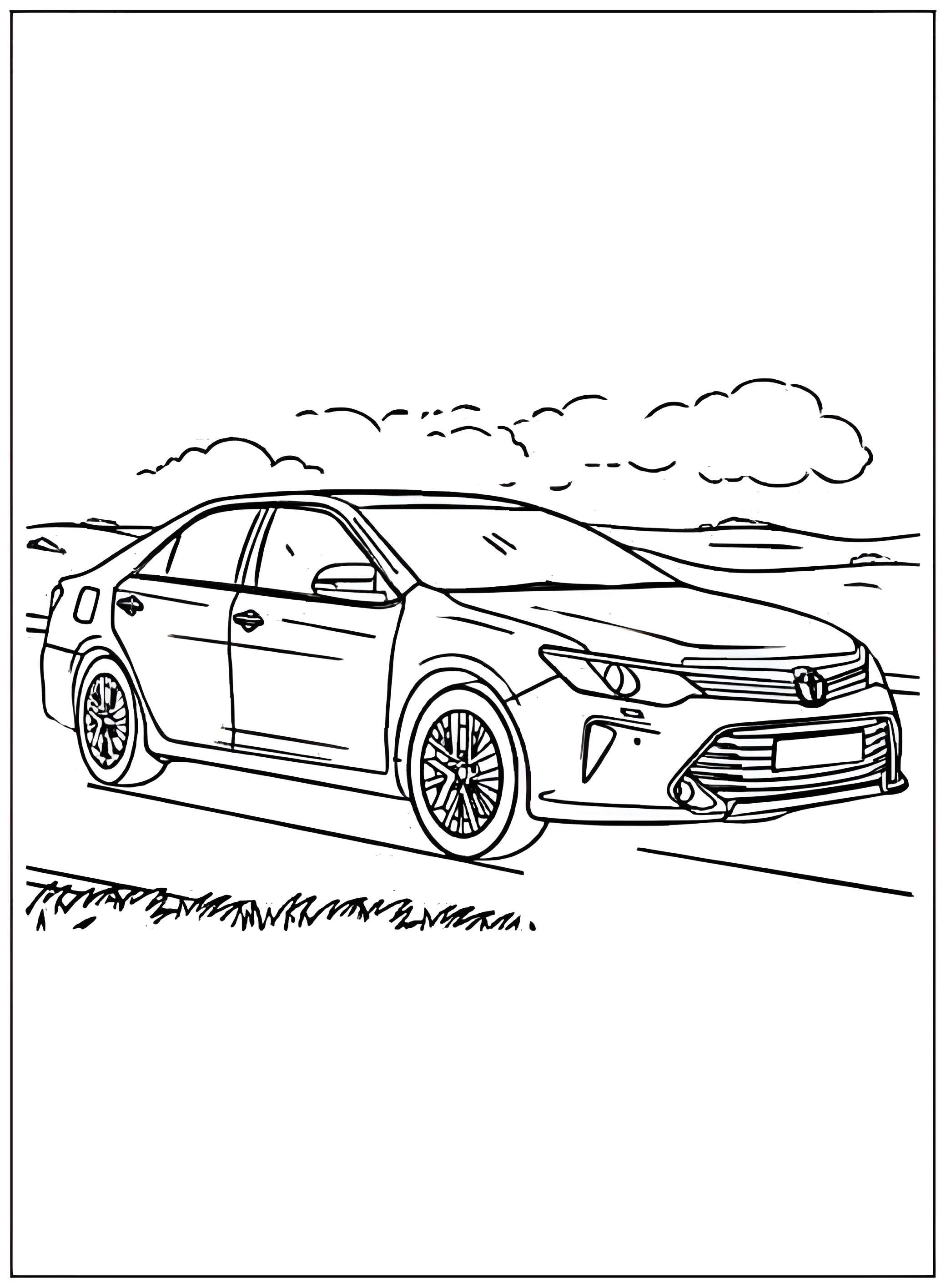 Машина Toyota (Тойота №2694. Раскраски по возрастам и полу. Раскраски для мальчиков.