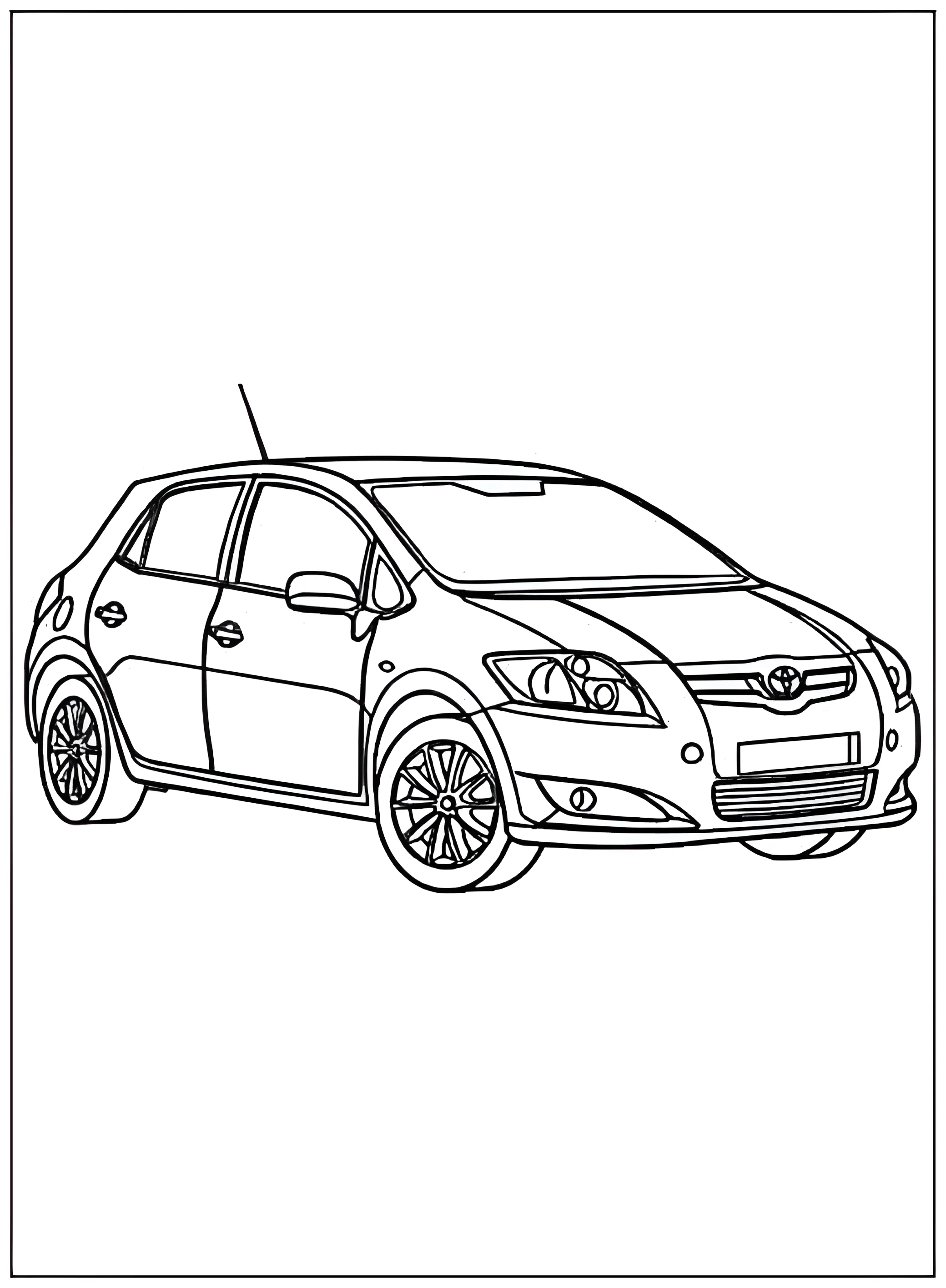 Машина Toyota (Тойота №2696. Раскраски по возрастам и полу. Раскраски для мальчиков.