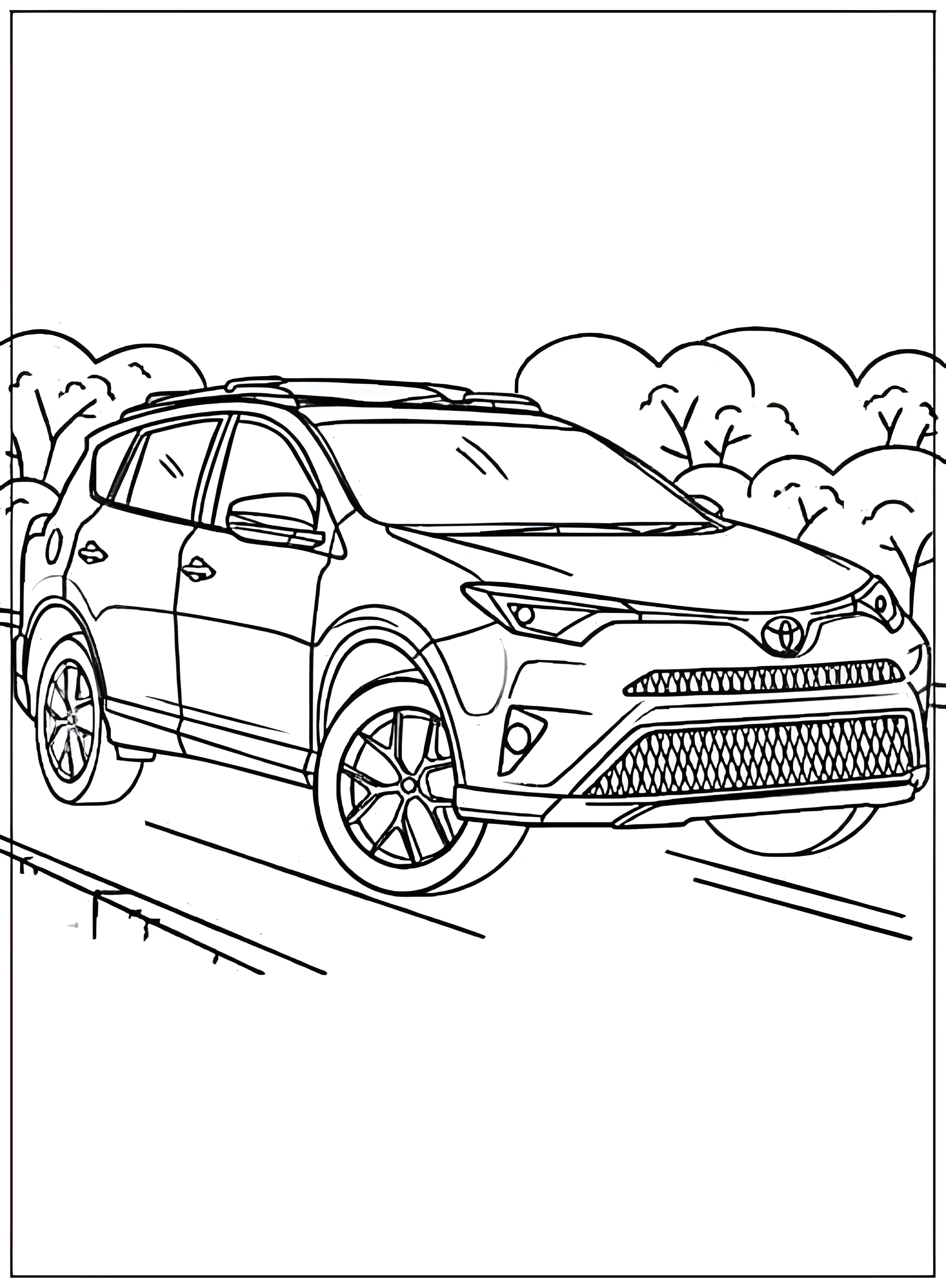 Тойота RAV 4 №2665. Раскраски по возрастам и полу. Раскраски для мальчиков.