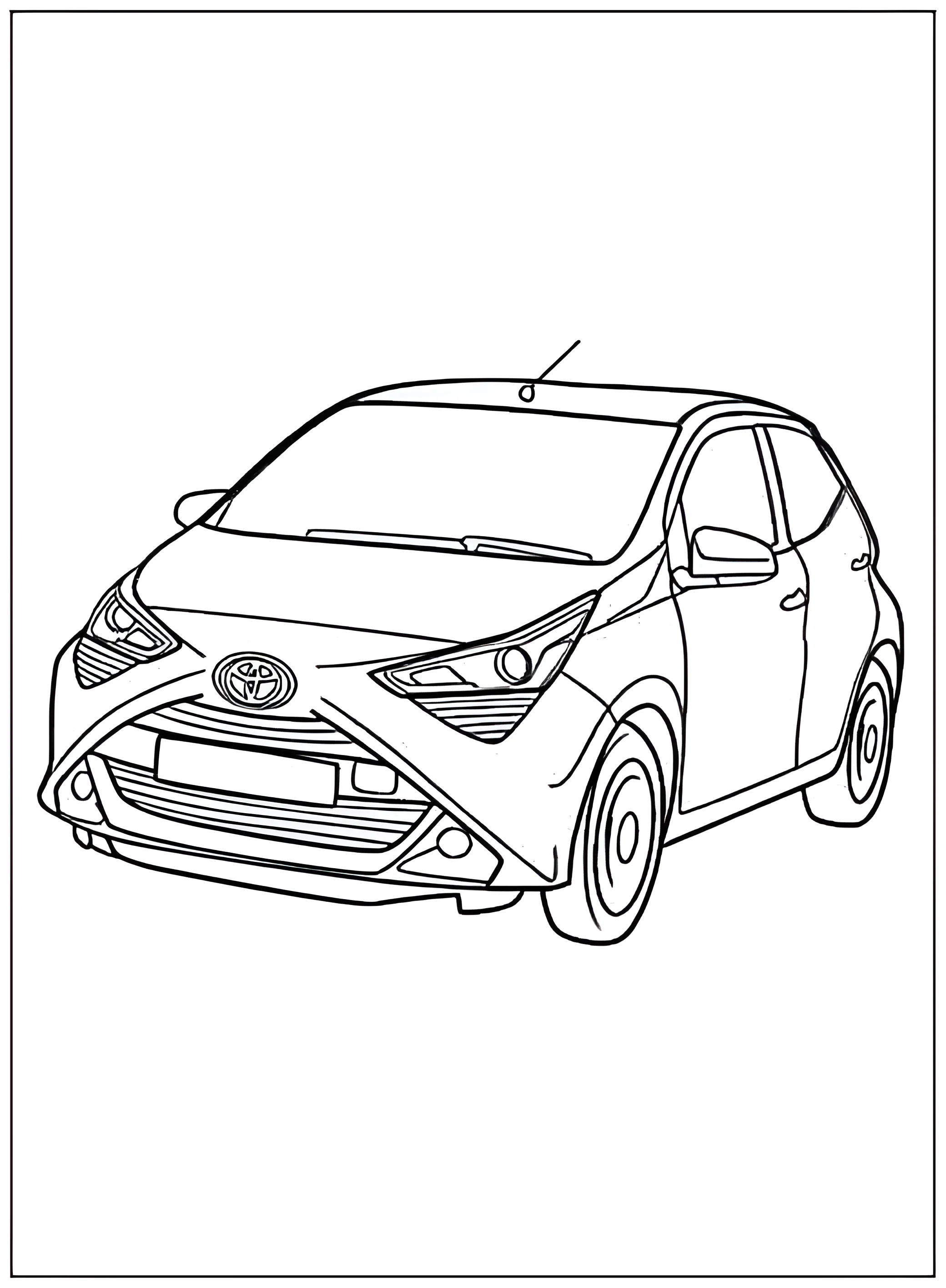 Машина Toyota (Тойота №2690. Раскраски по возрастам и полу. Раскраски для мальчиков.