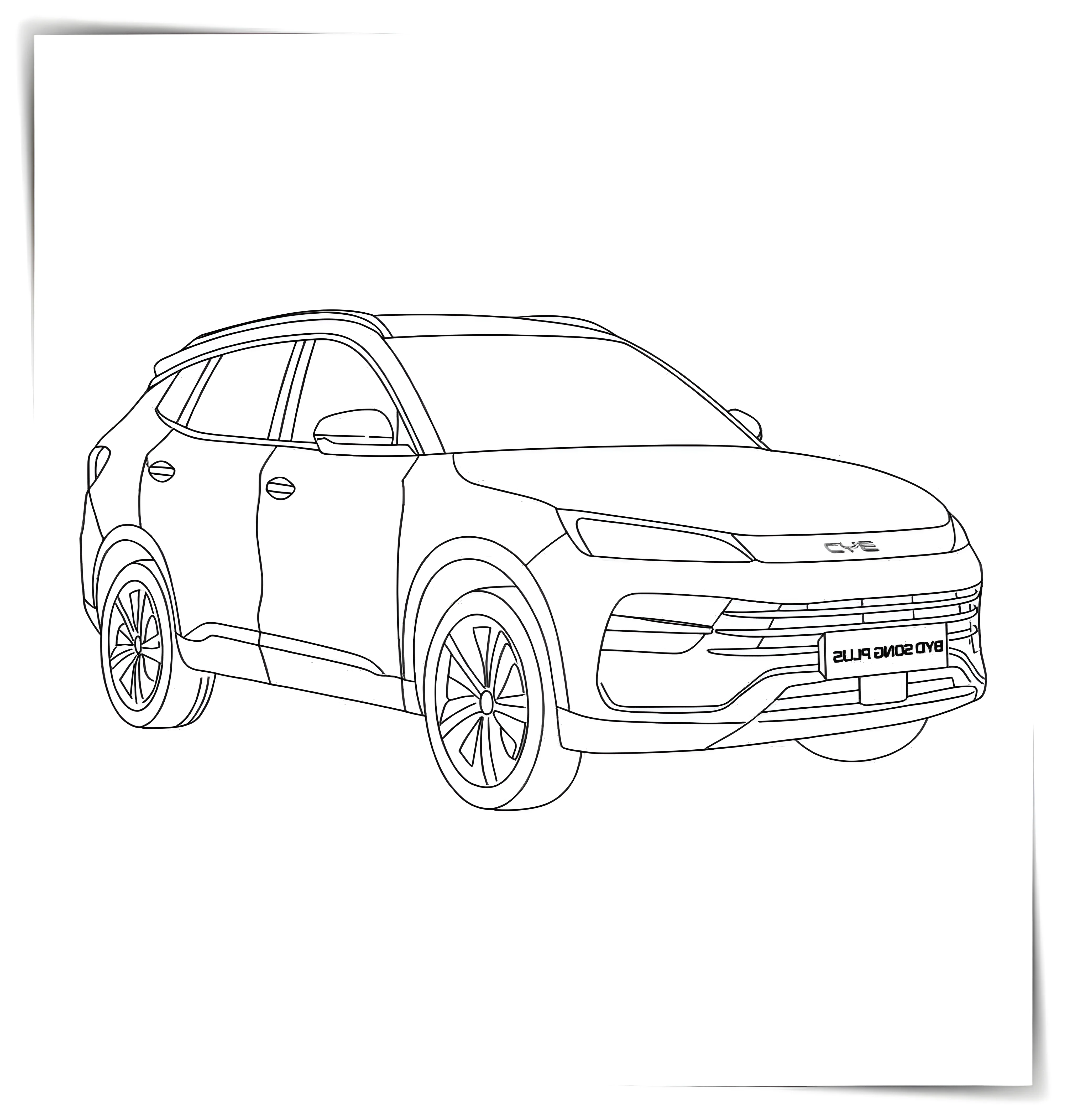 BYD Song Plus №966. Раскраски по возрастам и полу. Раскраски для мальчиков.