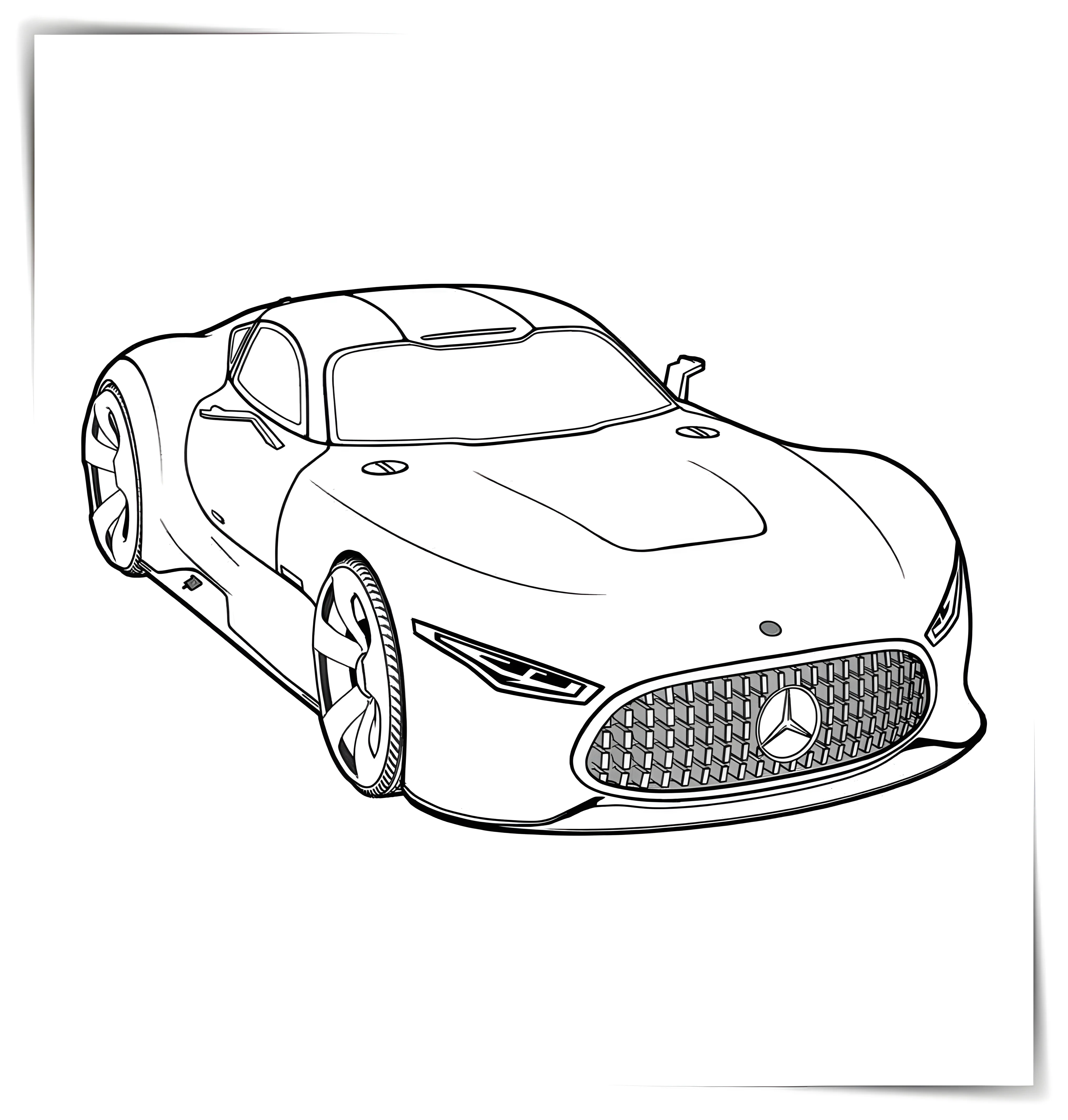 Концептуальный автомобиль Мерседес AMG Vision №938. Раскраски по возрастам и полу. Раскраски для мальчиков.