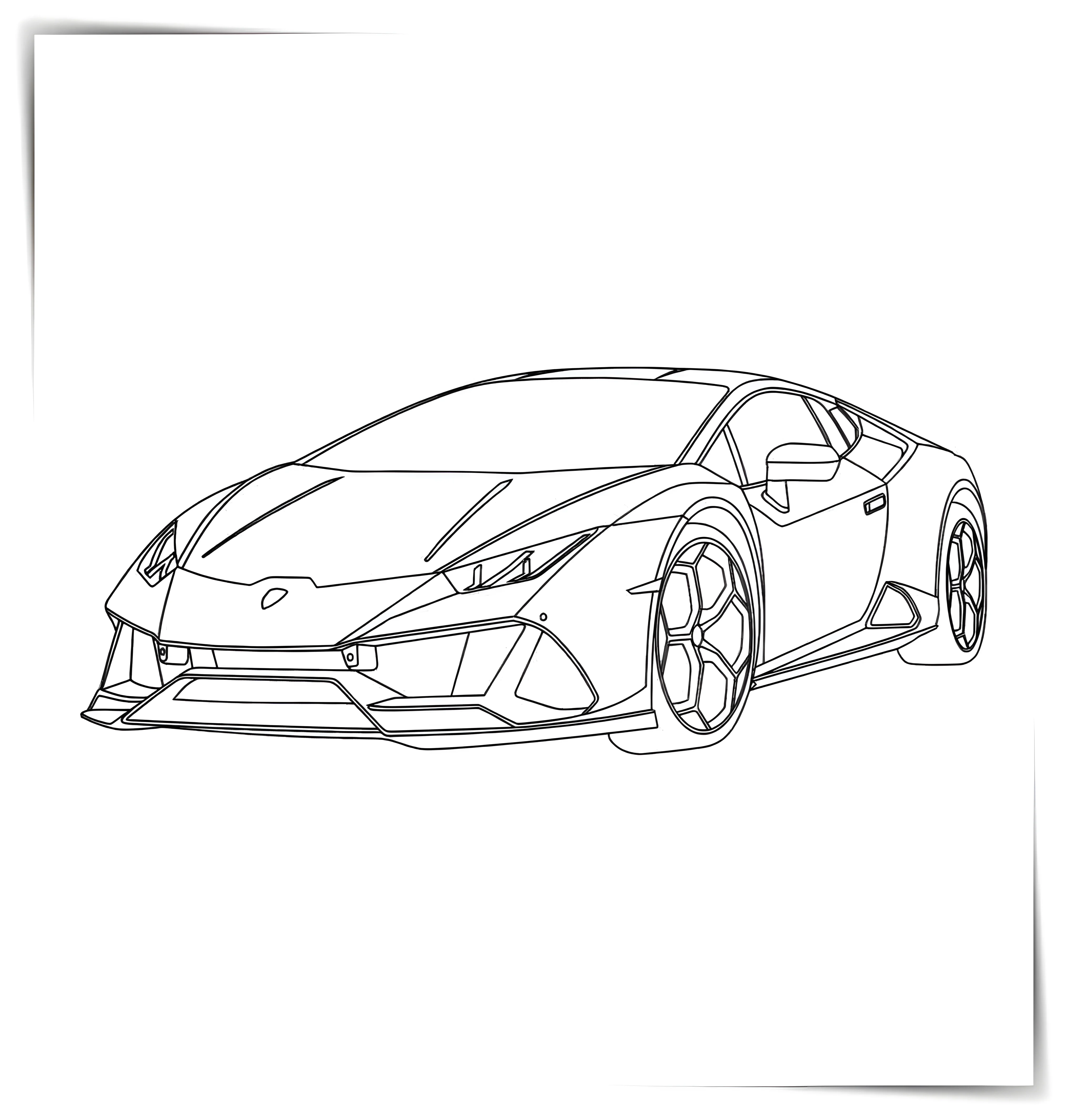 Ламборгини Huracan №918. Раскраски по возрастам и полу. Раскраски для мальчиков.