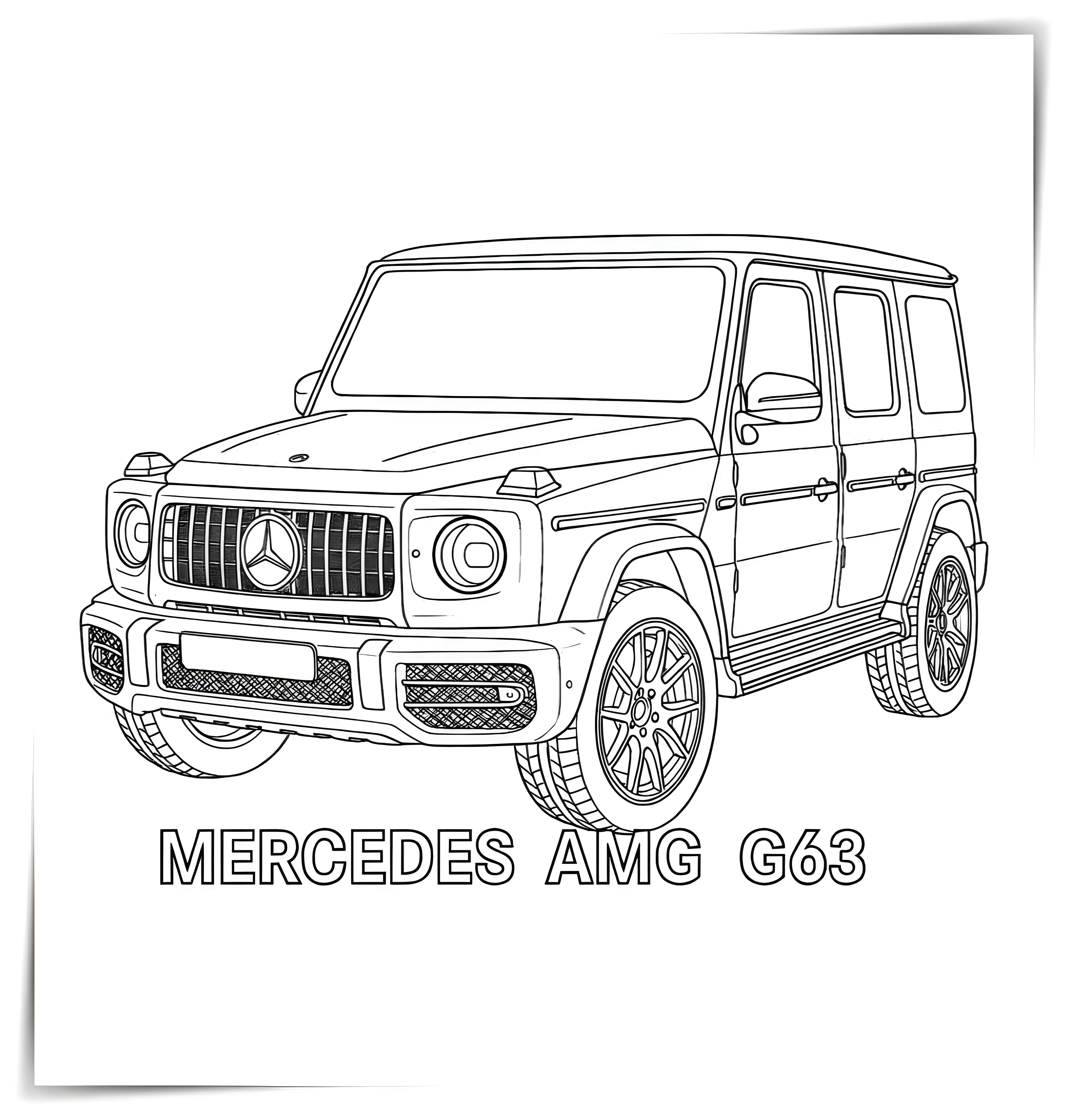 Мерседес AMG G63 №923. Раскраски по возрастам и полу. Раскраски для мальчиков.