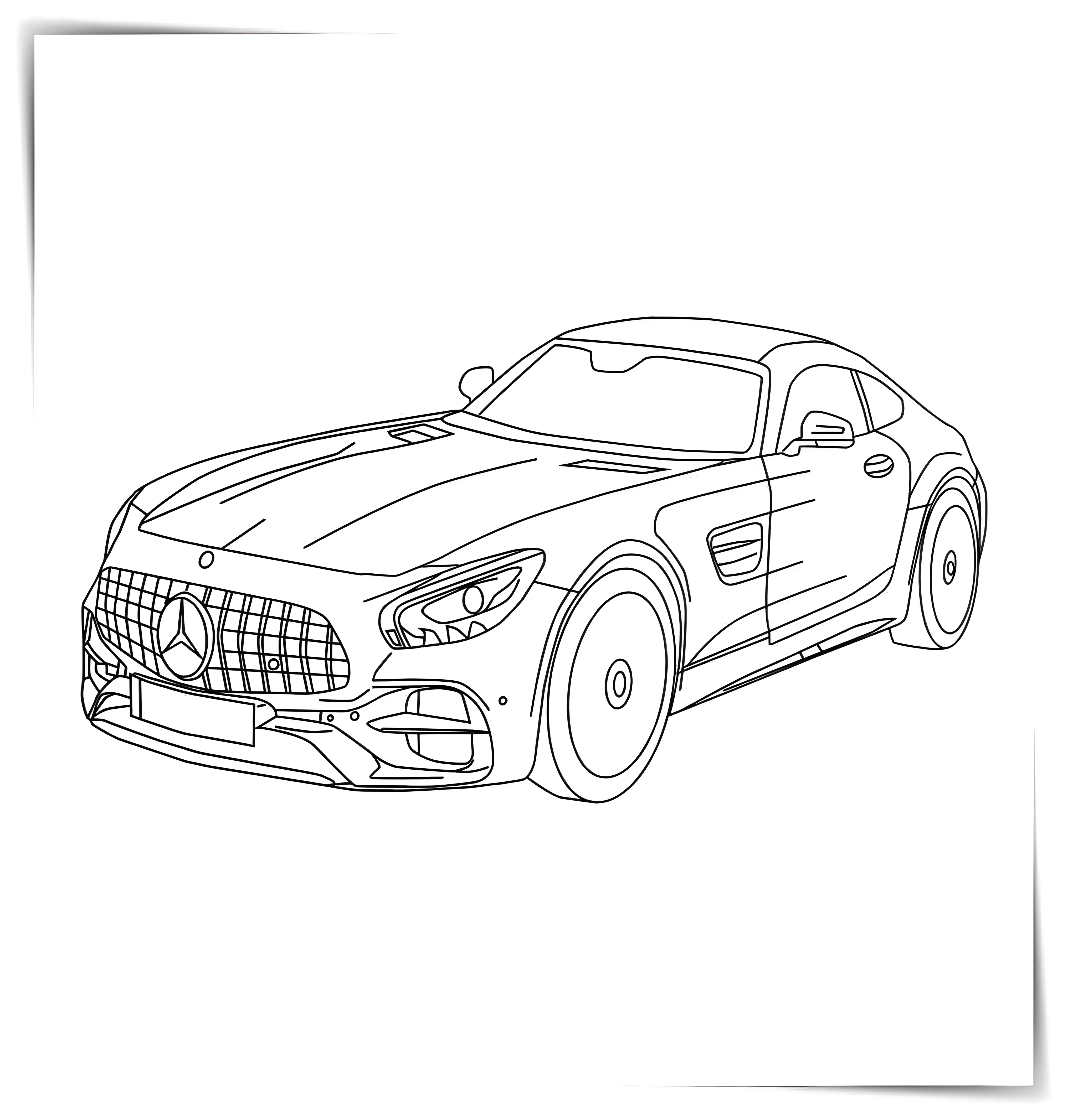 Мерседес Бенц AMG GT C Edition 50 №1040. Раскраски по возрастам и полу. Раскраски для мальчиков.