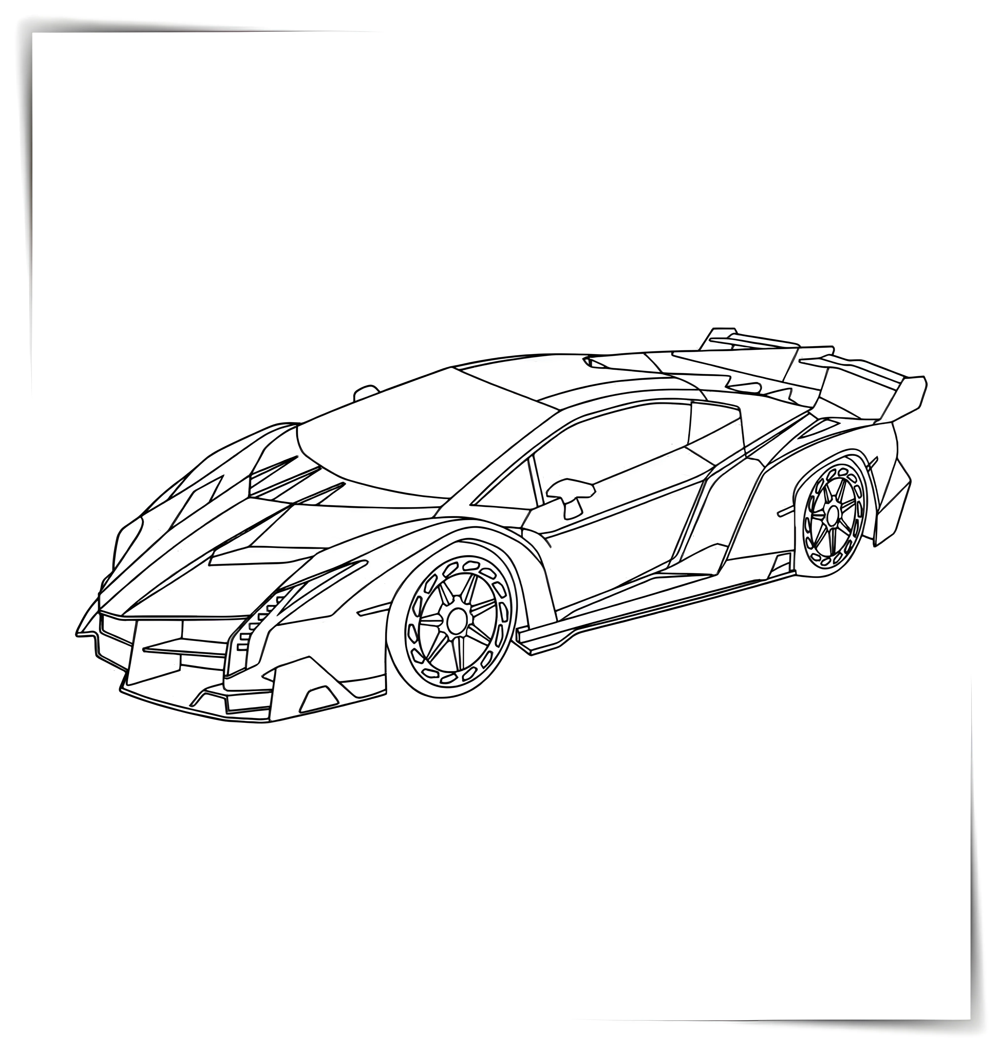 Суперкар Ламборгини Veneno №949. Раскраски по возрастам и полу. Раскраски для мальчиков.