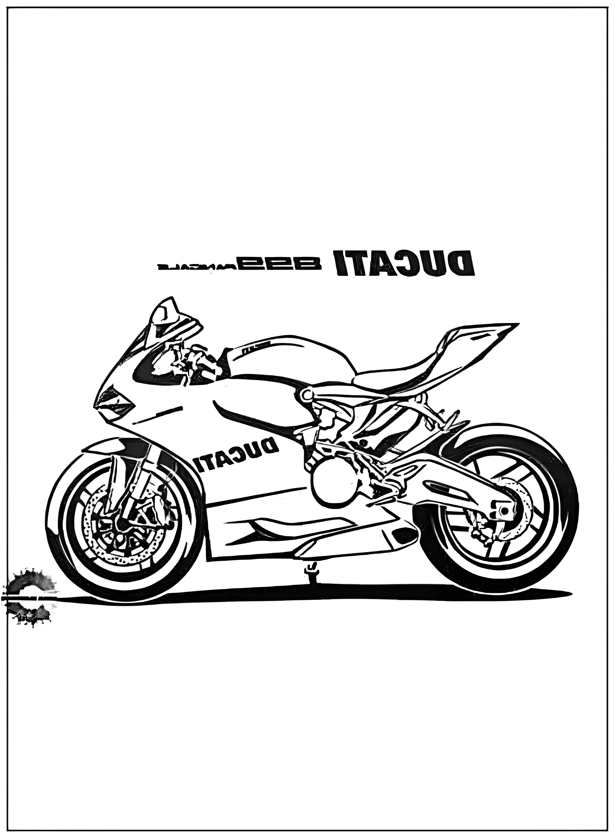 Мотоцикл Ducati 899 №2770. Раскраски по возрастам и полу. Раскраски для мальчиков.