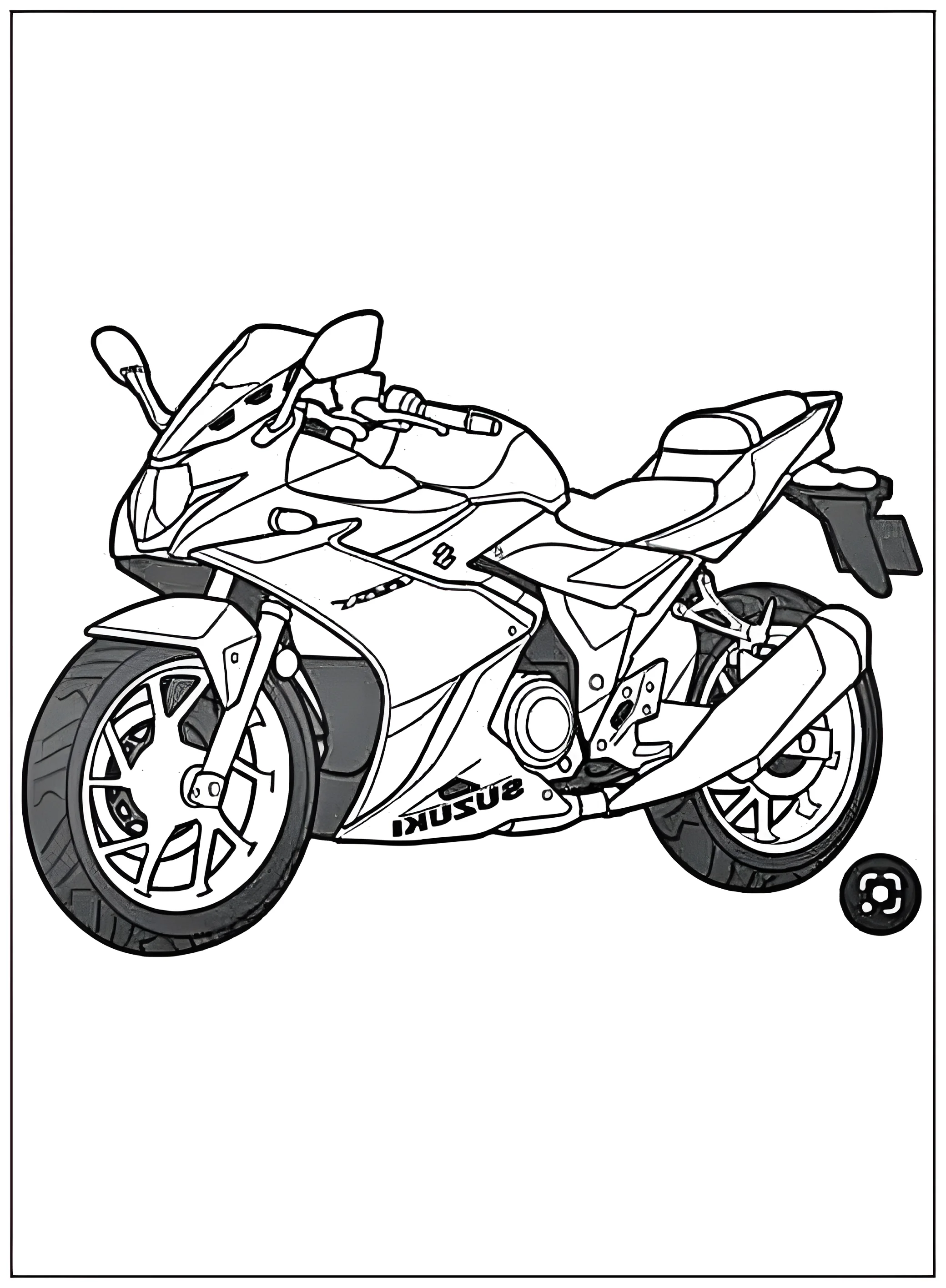Мотоцикл Suzuki №2771. Раскраски по возрастам и полу. Раскраски для мальчиков.