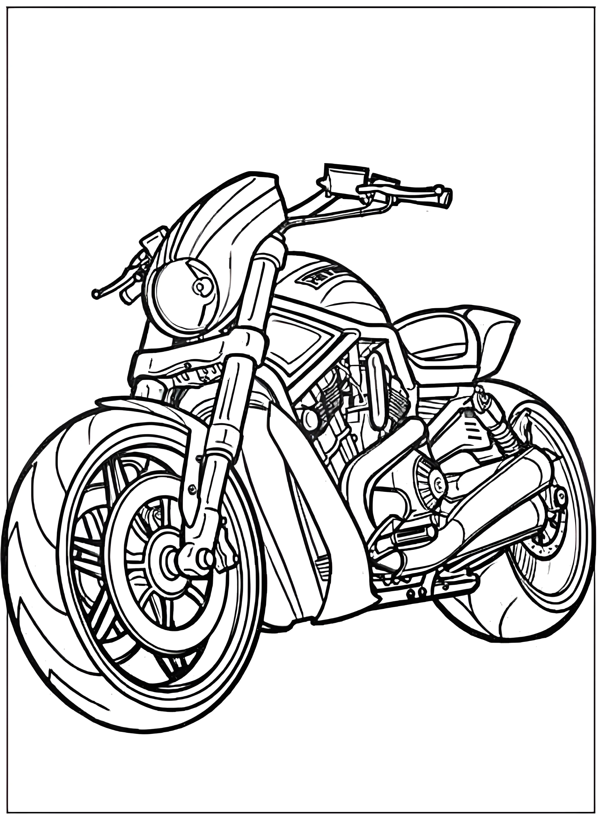 Мотоцикл harley davidson night rider №2779. Раскраски по возрастам и полу. Раскраски для мальчиков.