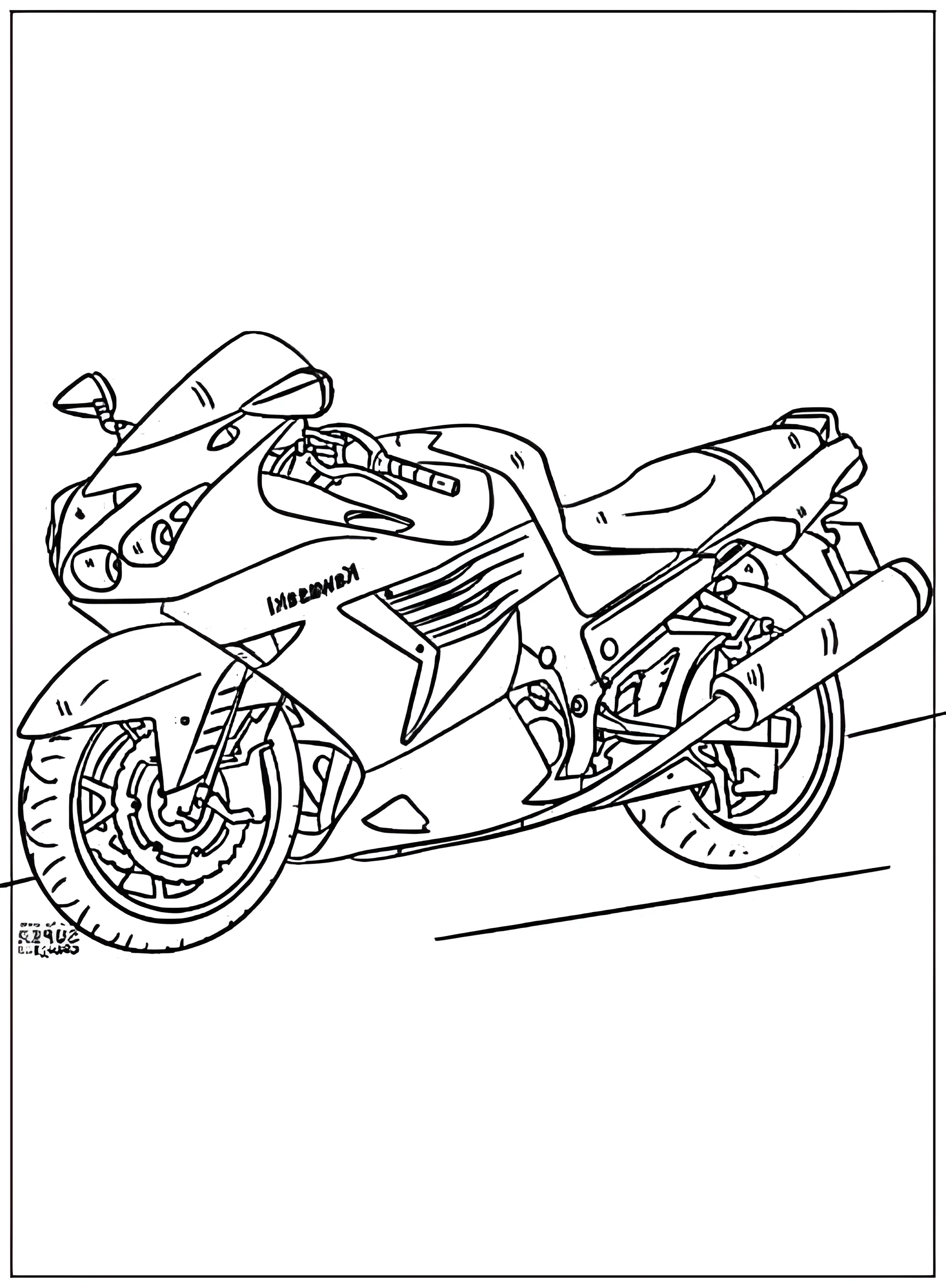 Мотоцикл Suzuki Hayabusa №2726. Раскраски по возрастам и полу. Раскраски для мальчиков.