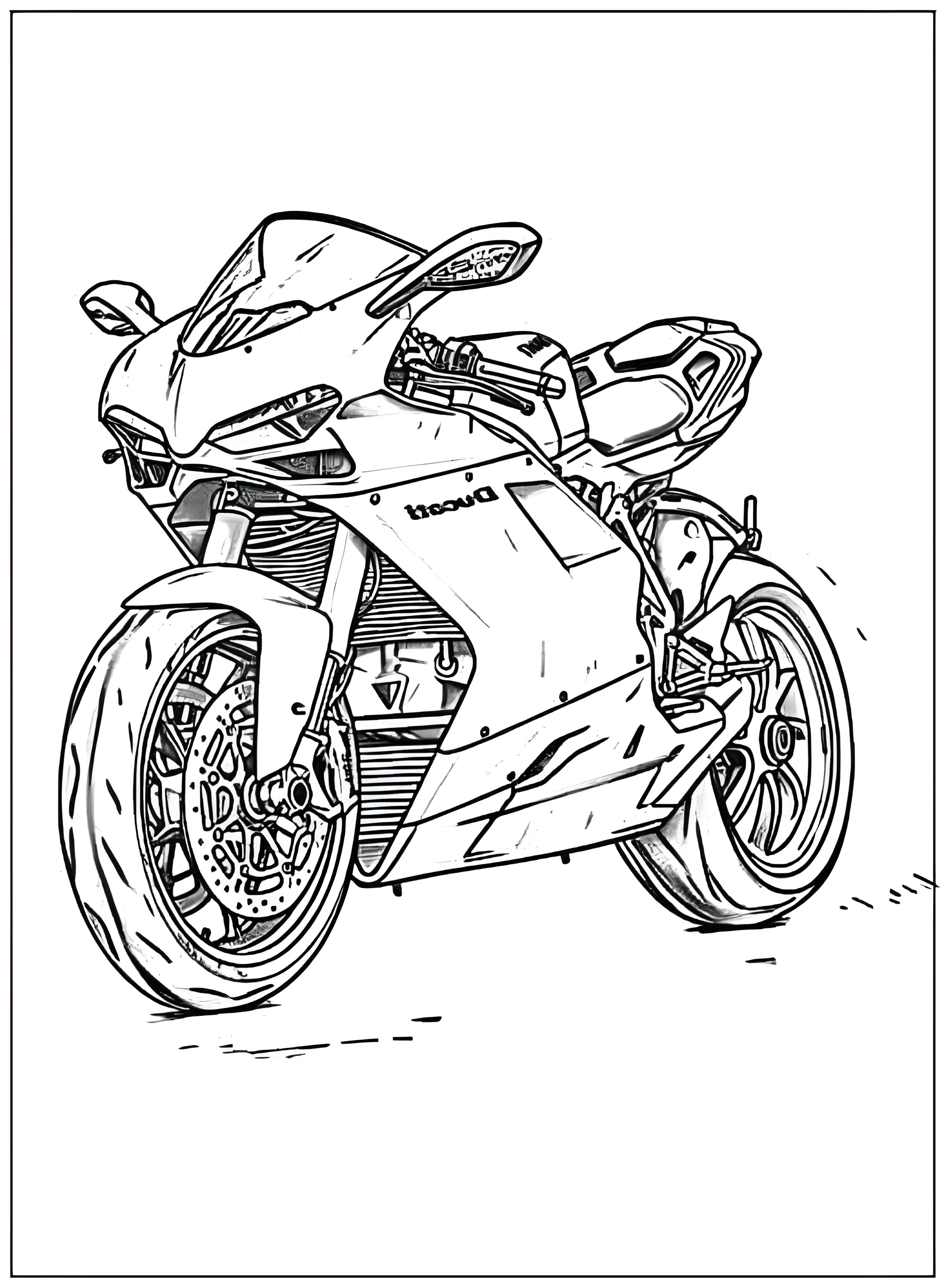 Ducati Спортбайк №2716. Раскраски по возрастам и полу. Раскраски для мальчиков.