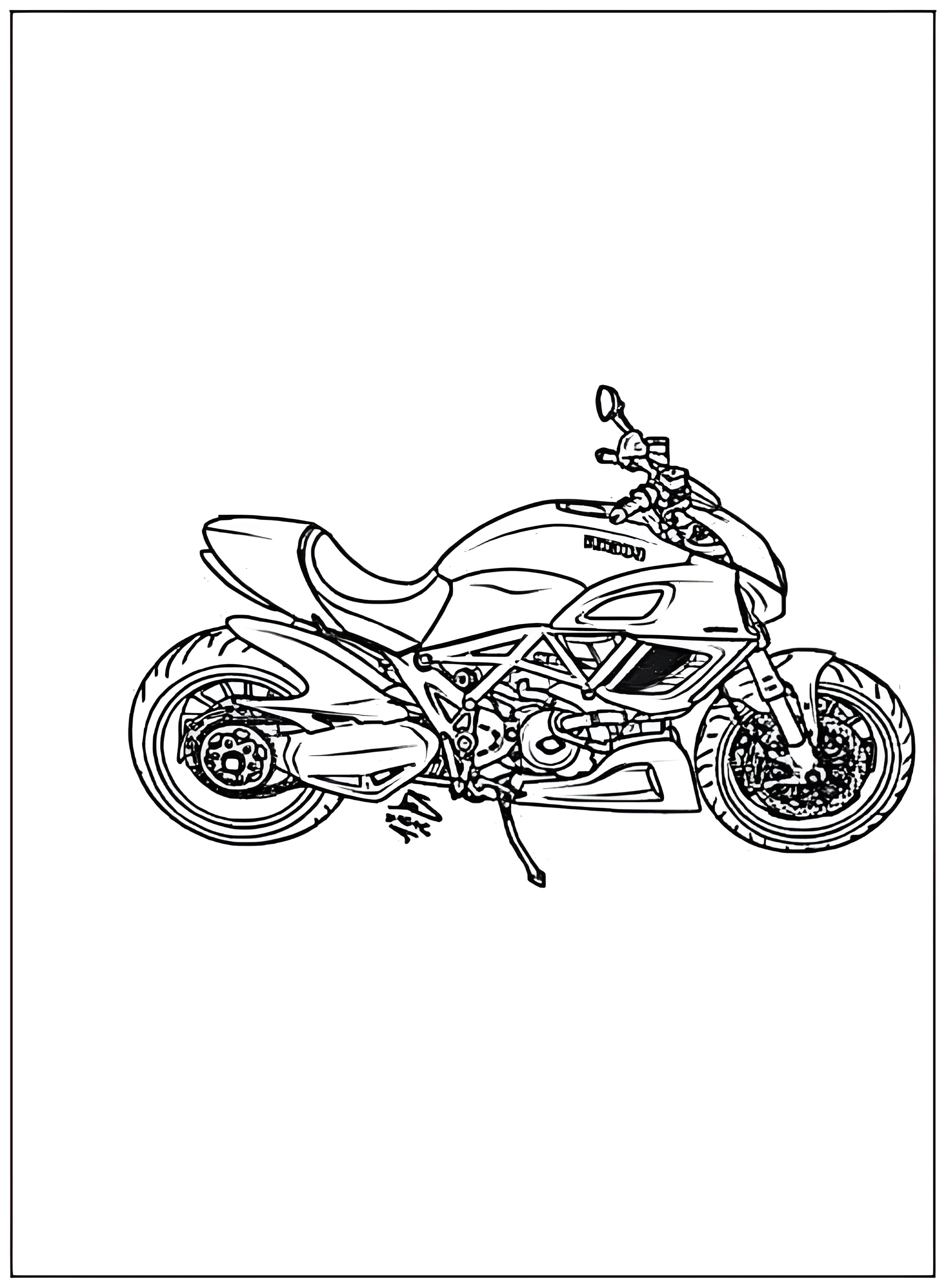 Ducati мотоцикл №2758. Раскраски по возрастам и полу. Раскраски для мальчиков.