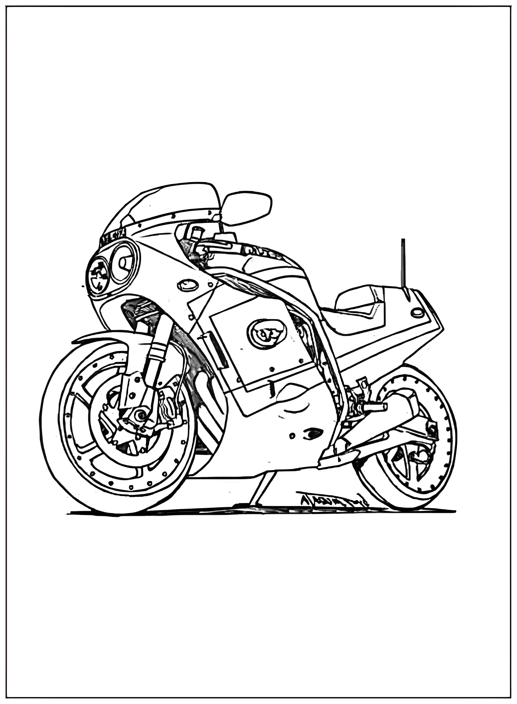 Мотоцикл Honda №2760. Раскраски по возрастам и полу. Раскраски для мальчиков.