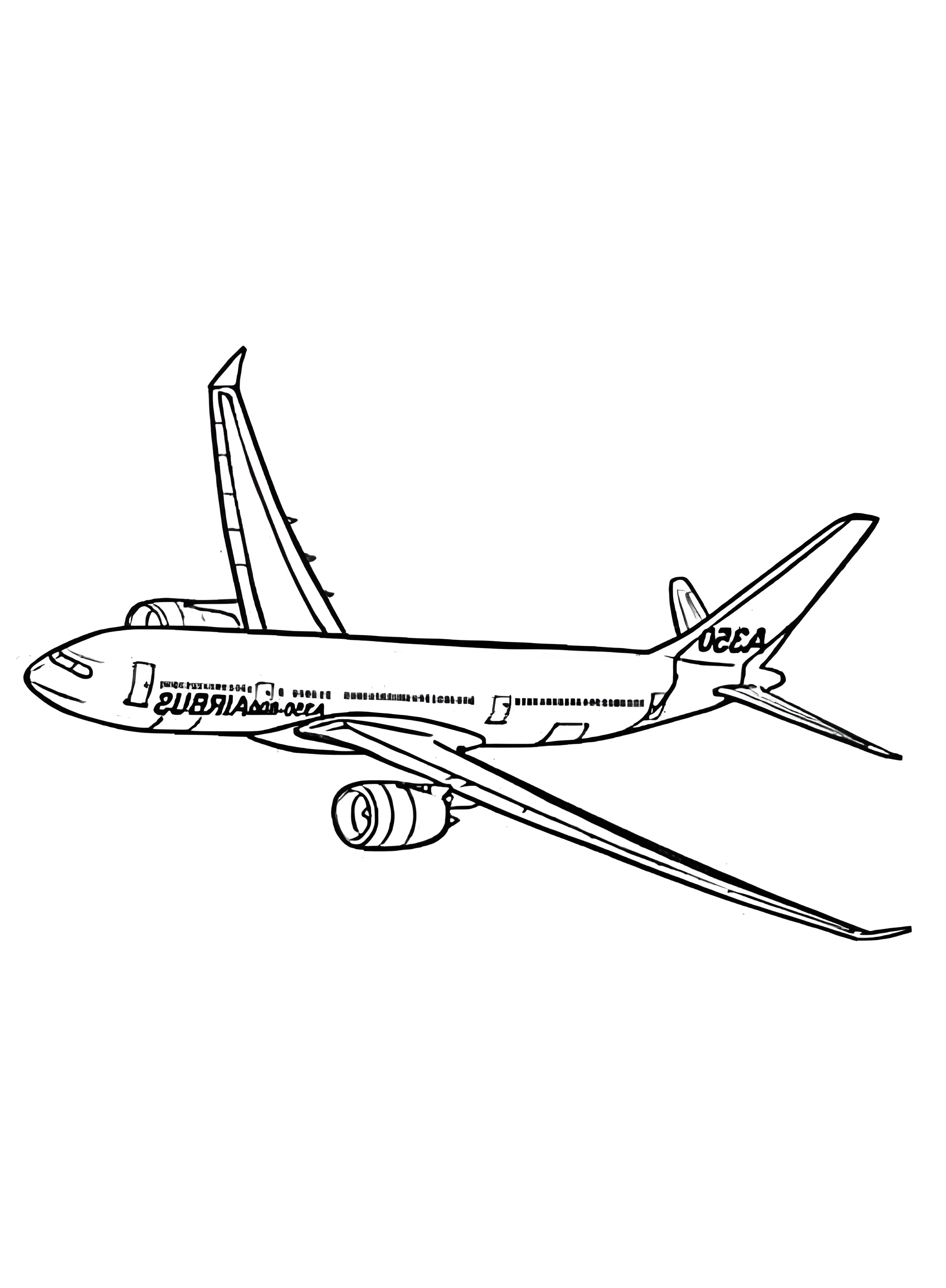 Самолет Airbus A350 №2881. Раскраски по возрастам и полу. Раскраски для мальчиков.
