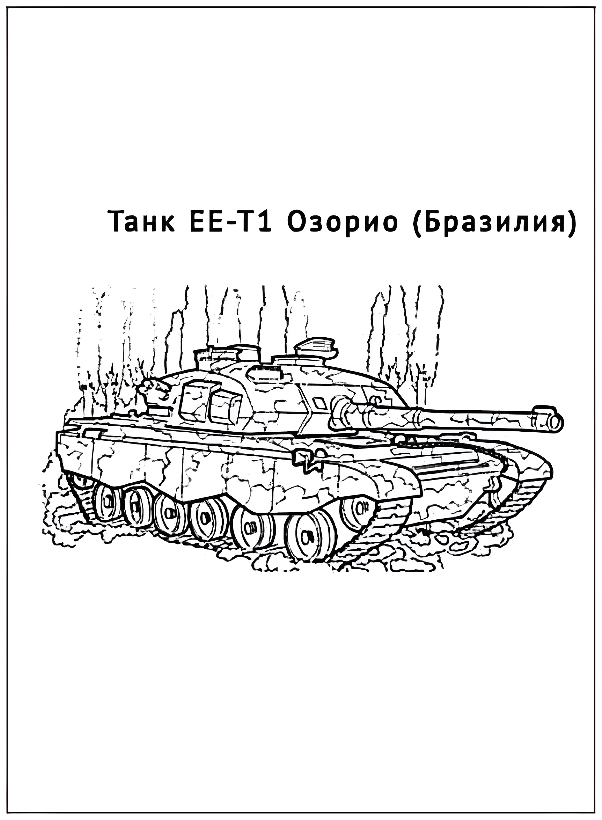 Танк ЕЕ-T1 Озорио №2925. Раскраски по возрастам и полу. Раскраски для мальчиков.