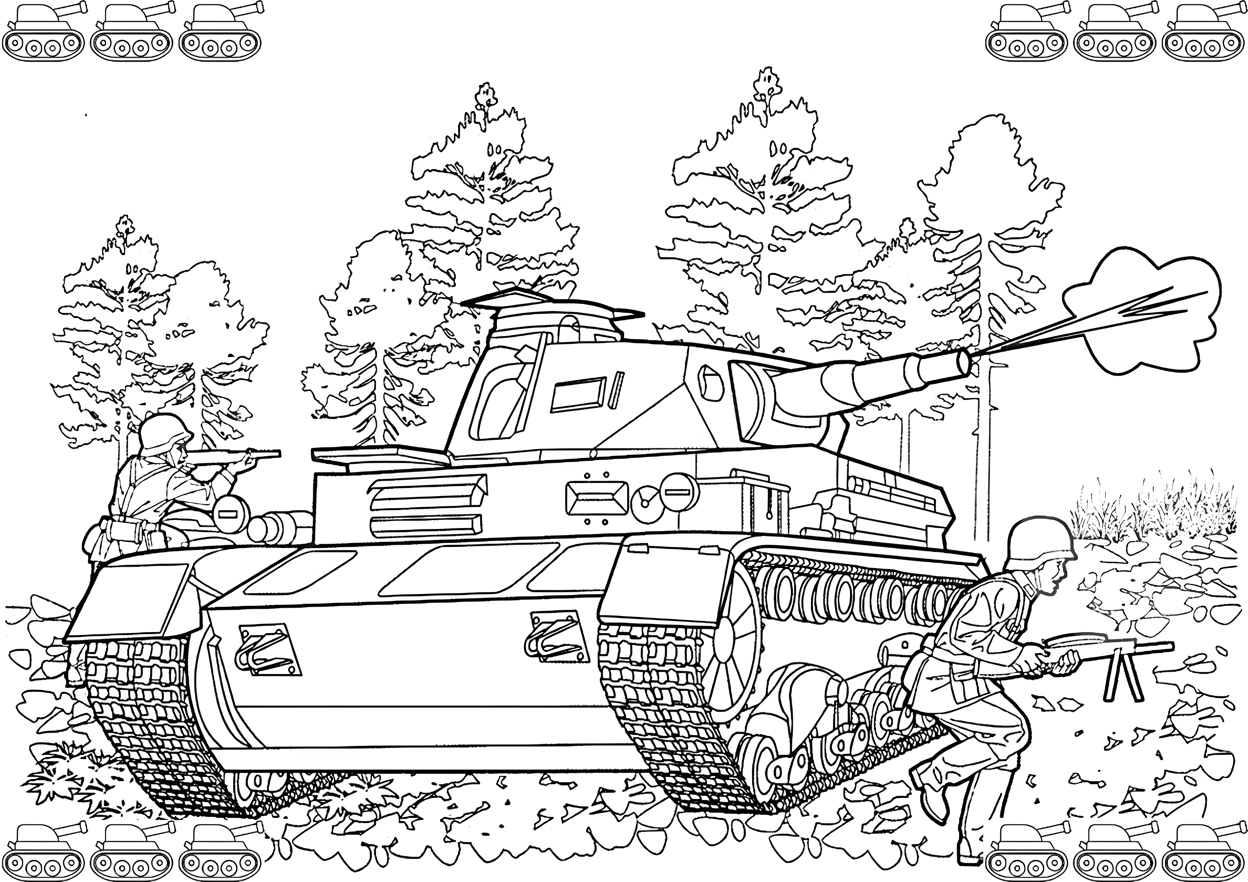 Танк PzKpwd I Vaust №9108. Раскраски по возрастам и полу. Раскраски для мальчиков.
