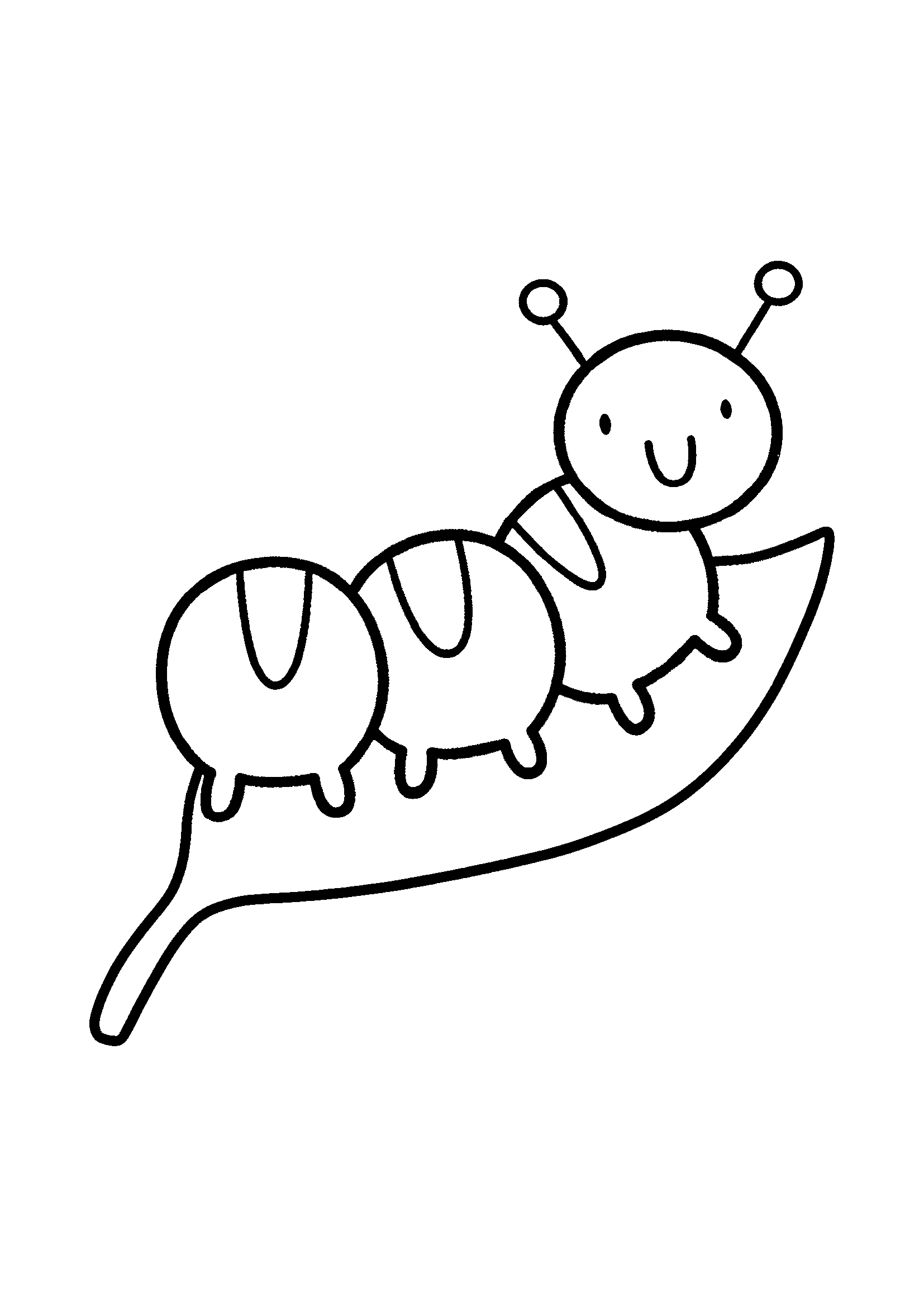Гусеница (дети 3 года №10230. Раскраски по возрастам и полу. Разные раскраски для малышей.