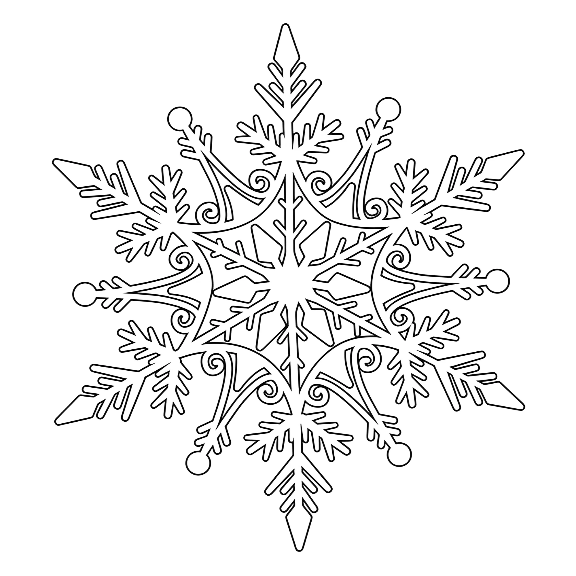 Раскраска Снежинка Frozen №13583. Праздничные и сезонные раскраски. Новогодние раскраски.