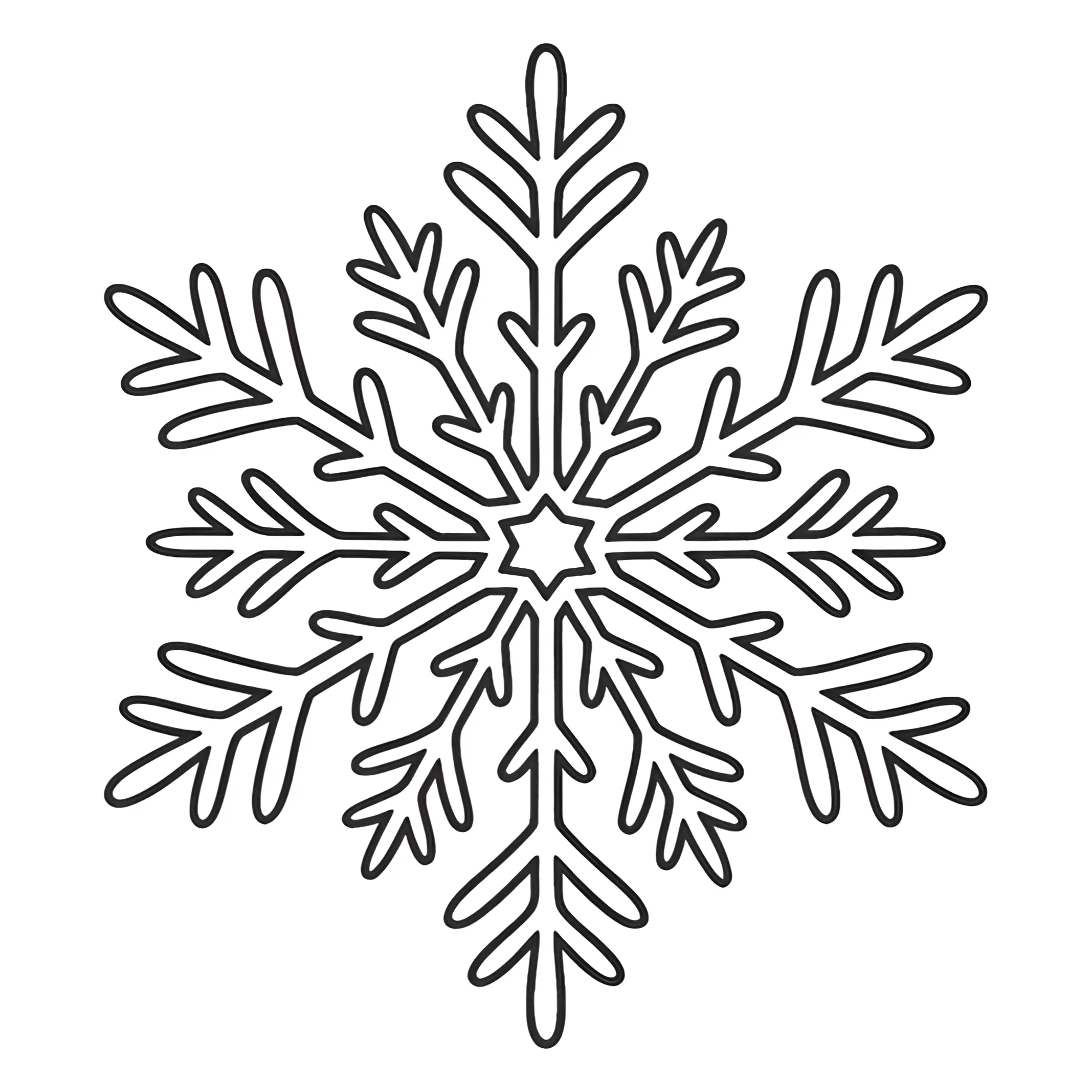 Раскраска Снежинка на Новый год №13734. Праздничные и сезонные раскраски. Новогодние раскраски.