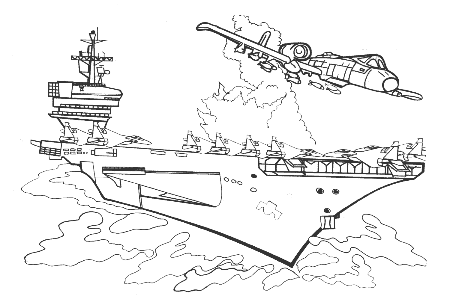 Авианосец Раскраски военная техника №11824. Раскраски по возрастам и полу. Раскраски для мальчиков (техника).