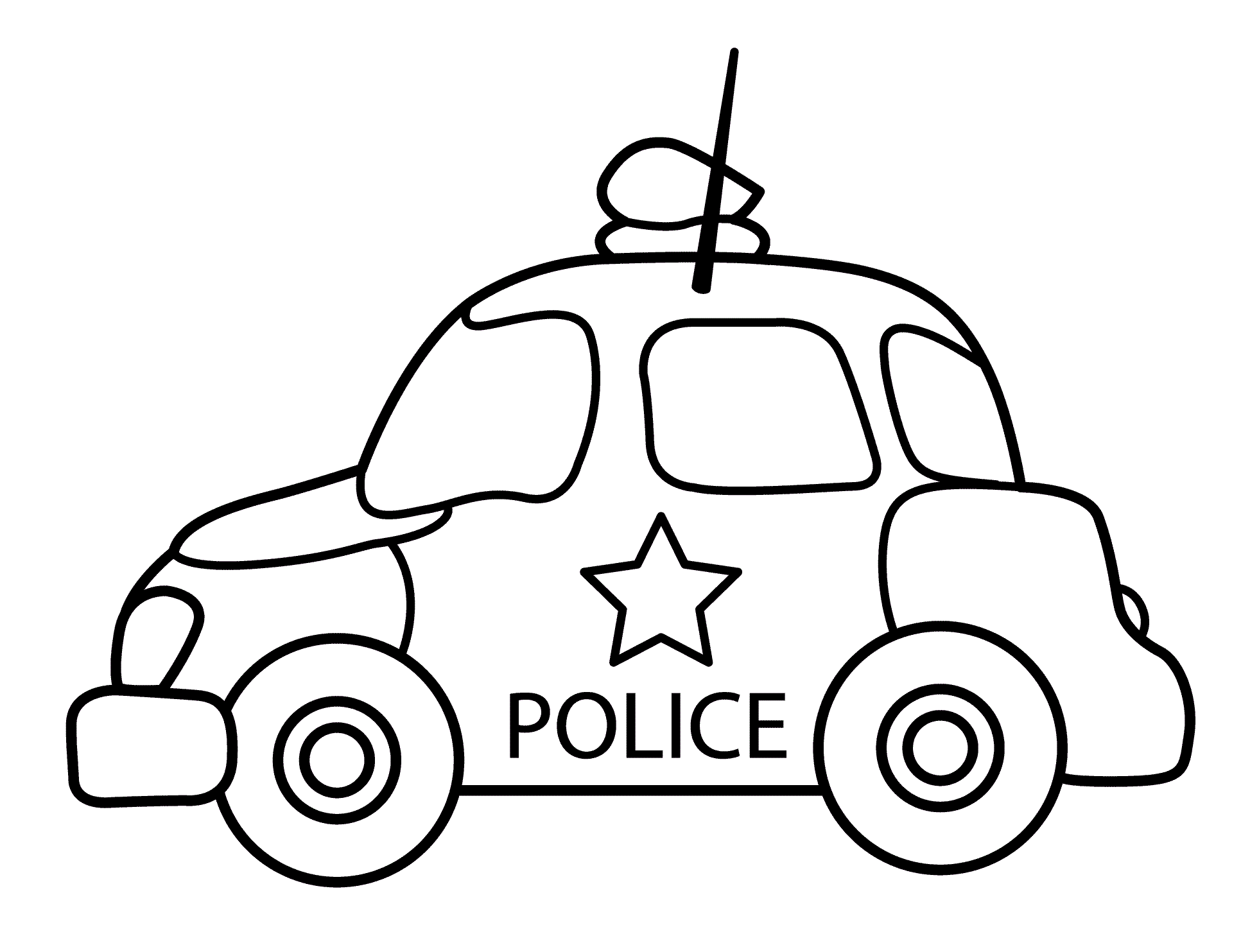 Маленький полицейский автомобиль №11637. Раскраски по возрастам и полу. Раскраски для мальчиков (техника).