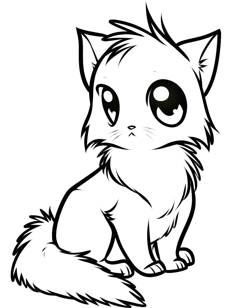 Аниме кошка №4349. Популярные раскраски. Раскраски из мультиков.