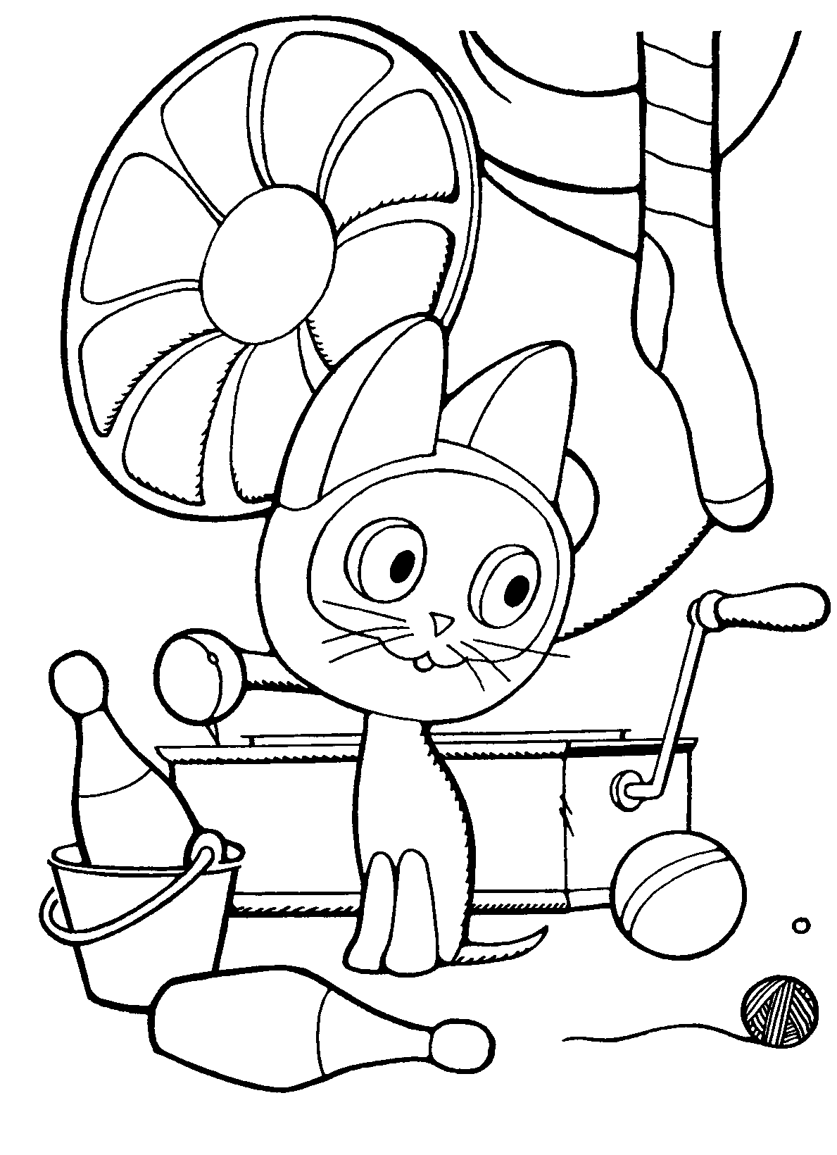 Котенок Гав и игрушки №5019. Популярные раскраски. Раскраски из мультиков.