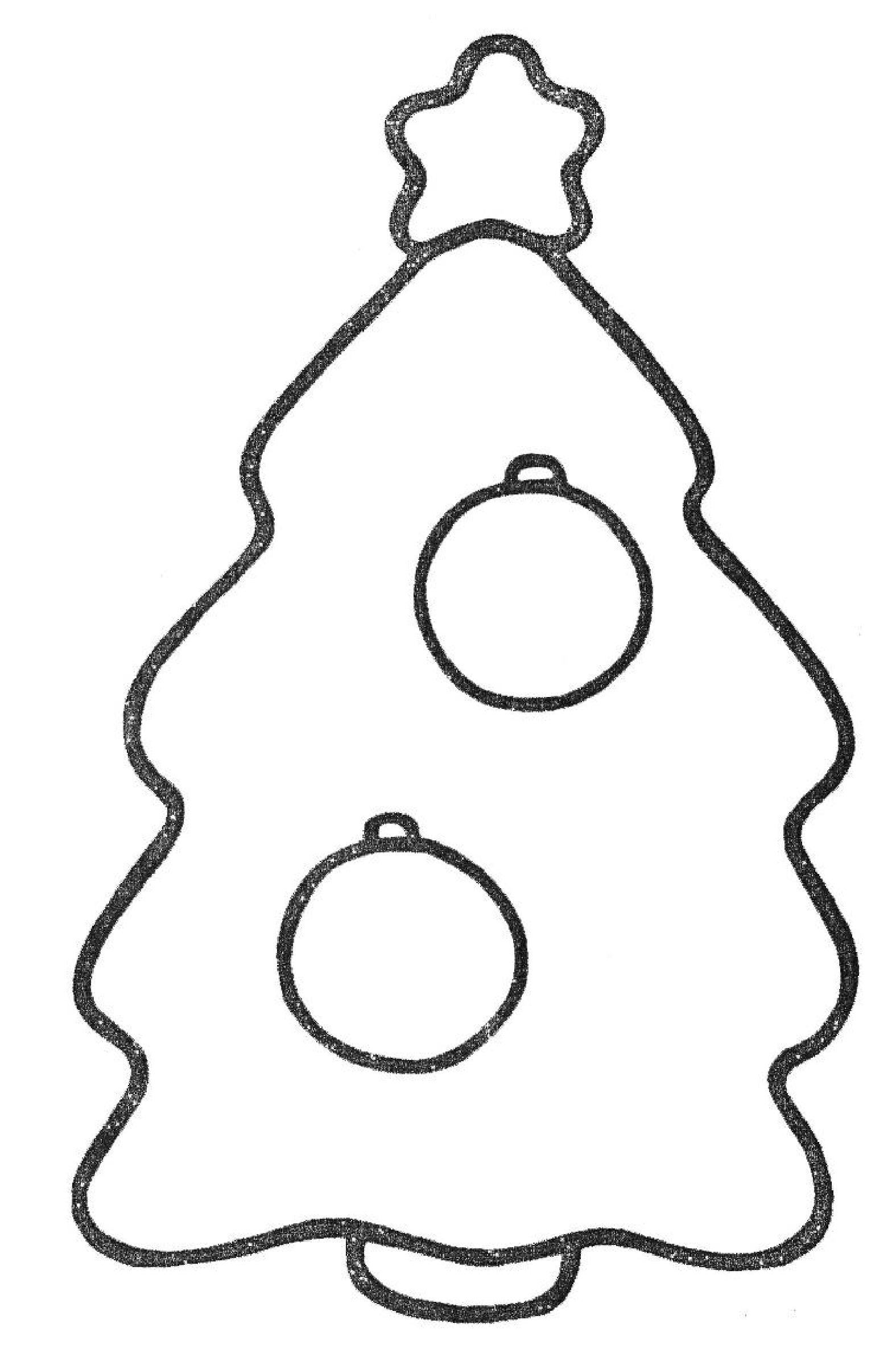 Елка с шариками №11590. Раскраски по возрастам и полу. Раскраски для детского сада.