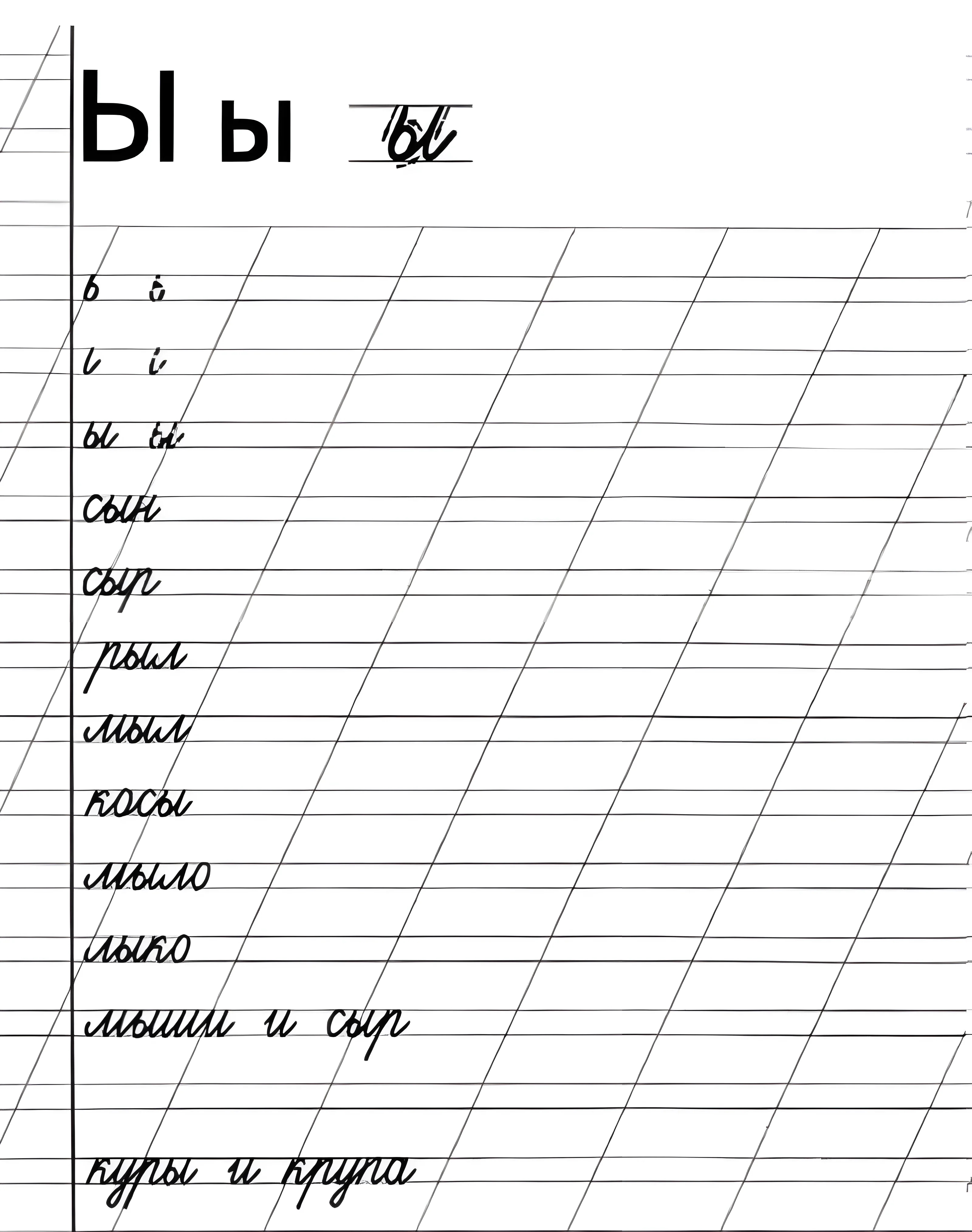 Детская пропись буква Ы №879. Прописи онлайн. Прописи Ассорти Прописи букв от А до Я.