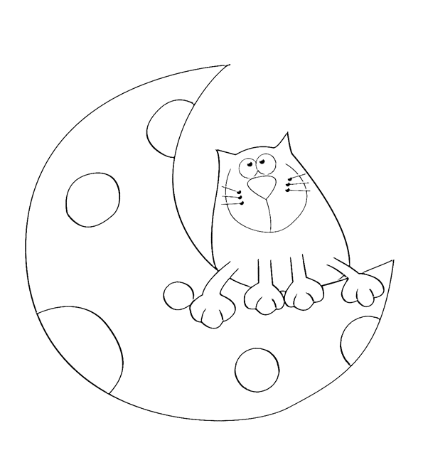 Кошка на сыре №4033. Популярные раскраски. Животные, рыбы, насекомые.