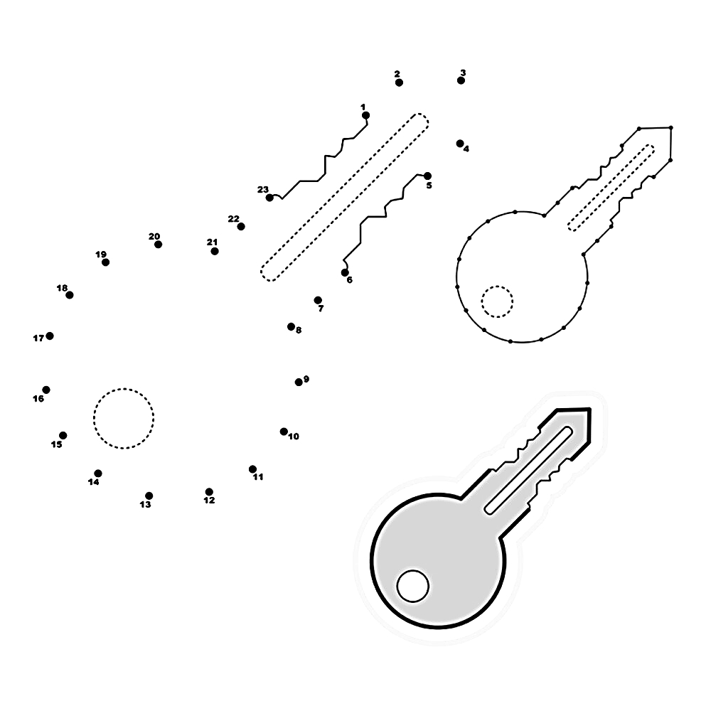 Ключ по точкам №61. Рисование. Рисование по точкам.