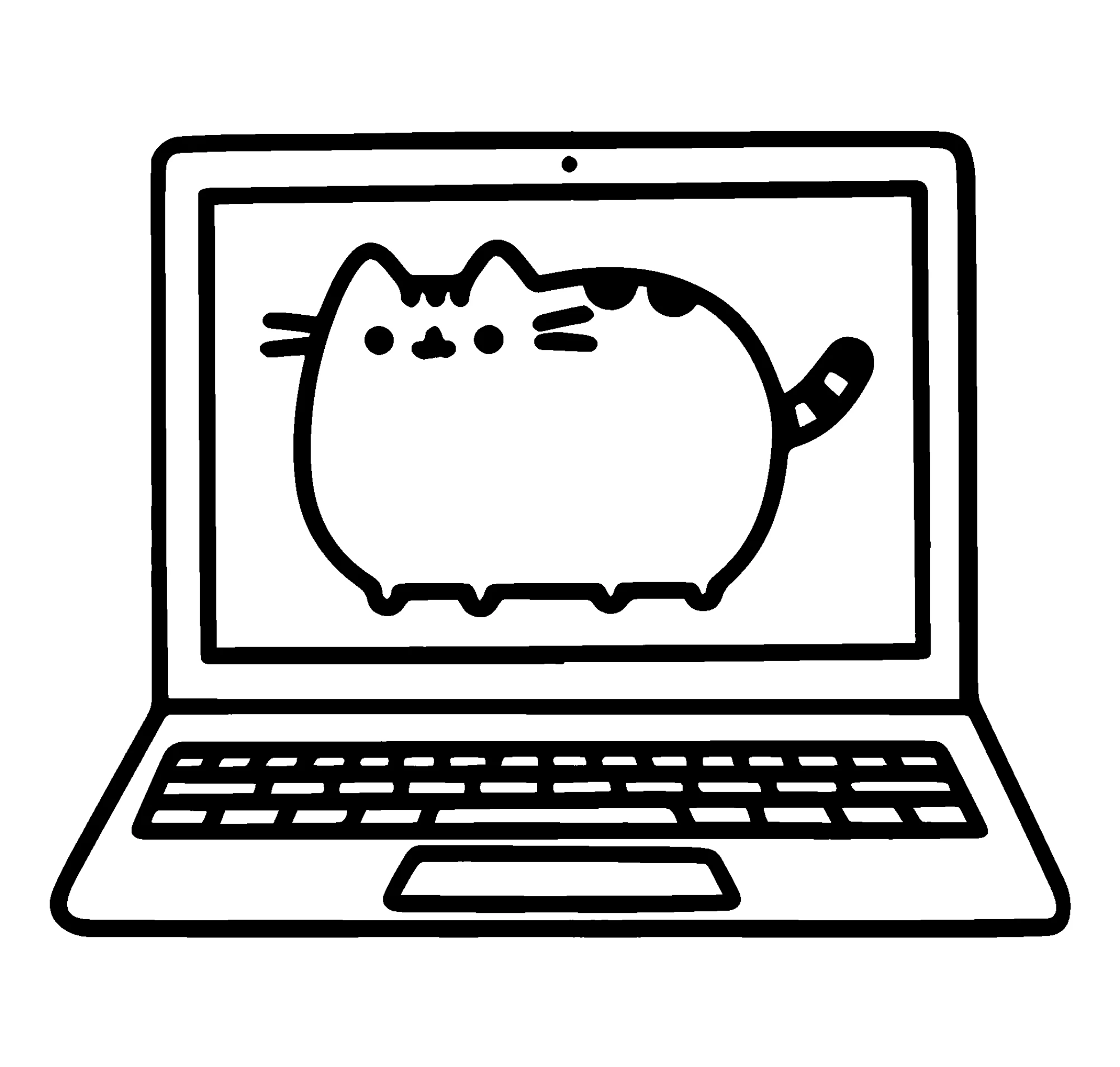 Ноутбук кот Пушин №8272. Популярные раскраски. Коты, кошки, котята.