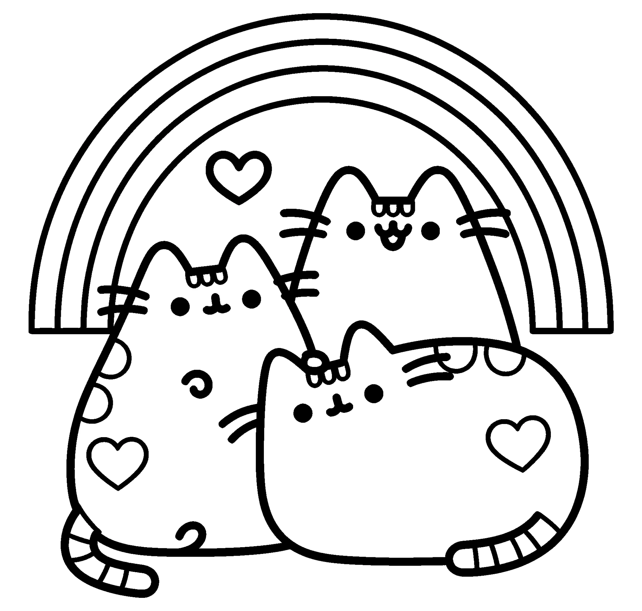 Пушин и радуга №8283. Популярные раскраски. Коты, кошки, котята.