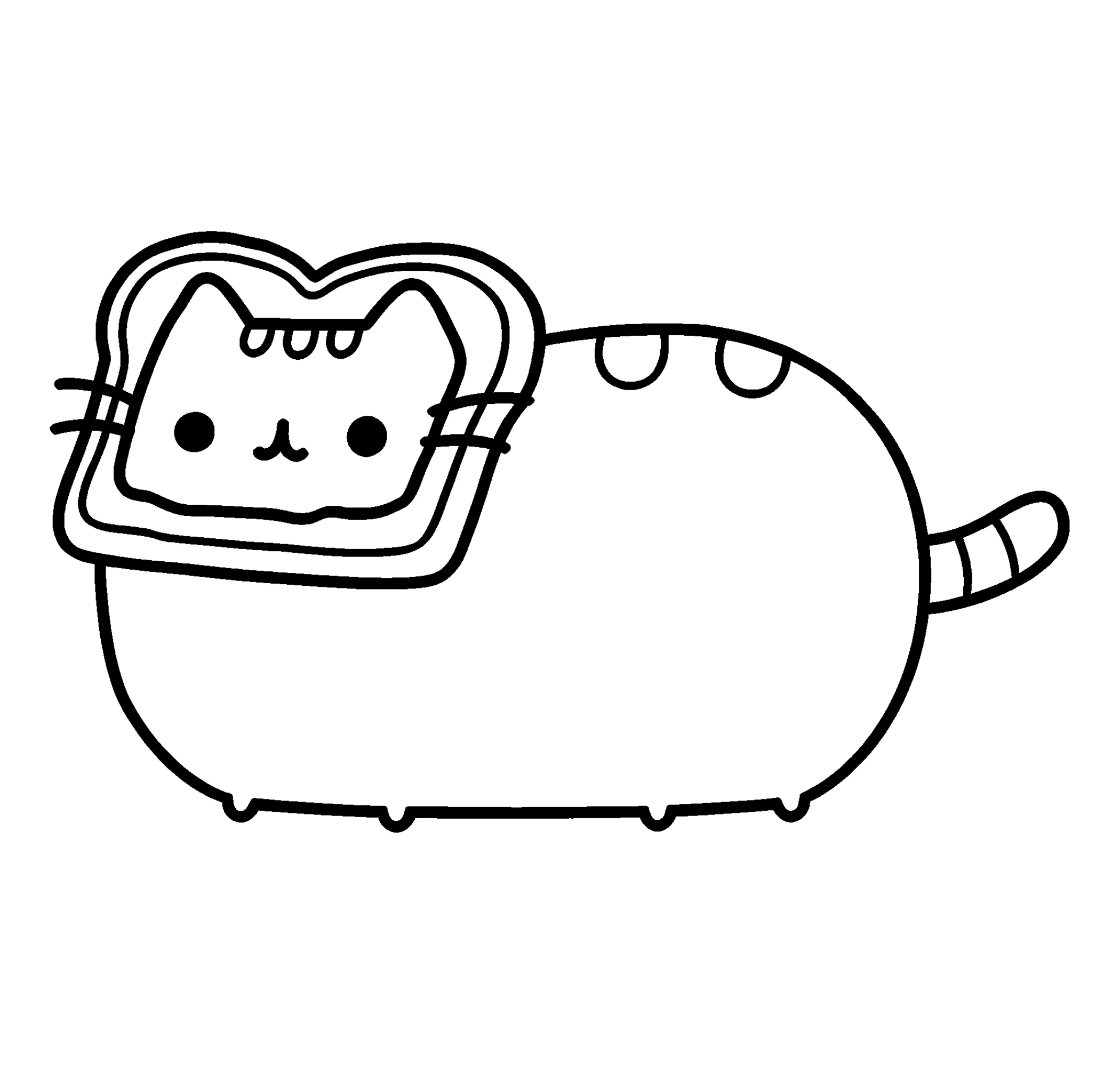 Пушин и тост №8288. Популярные раскраски. Коты, кошки, котята.