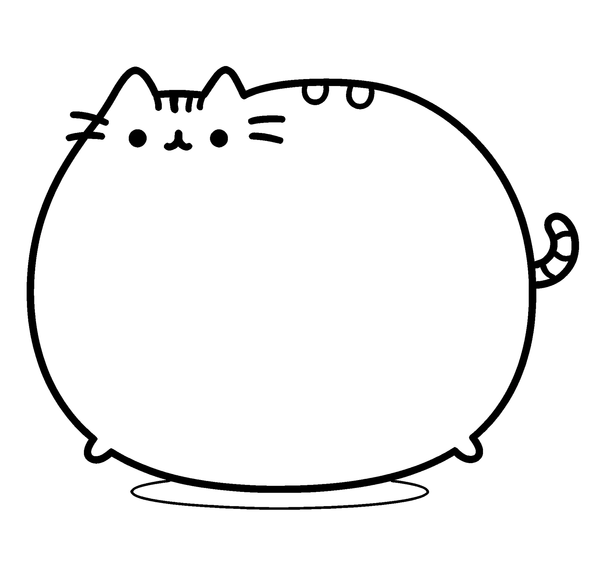 Толстенькая кошка Пушин №8286. Популярные раскраски. Коты, кошки, котята.