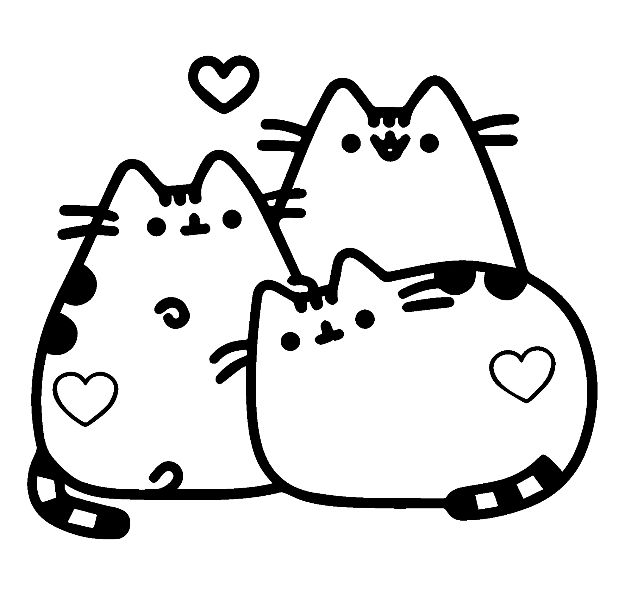 Влюбленный кот Пушин №8297. Популярные раскраски. Коты, кошки, котята.