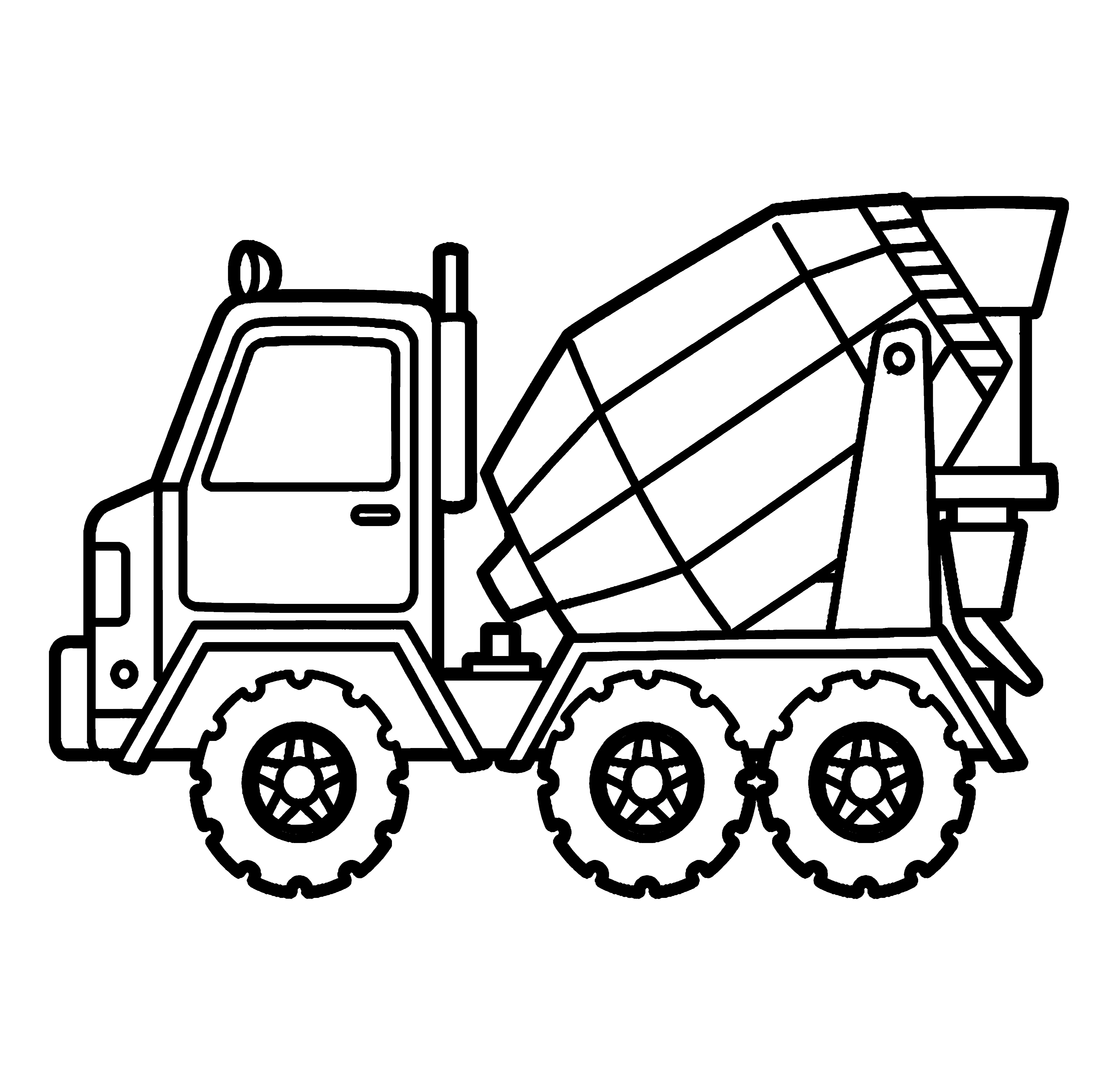 Мобильная бетономешалка №14939. Раскраски по возрастам и полу. Раскраски для мальчиков (техника).