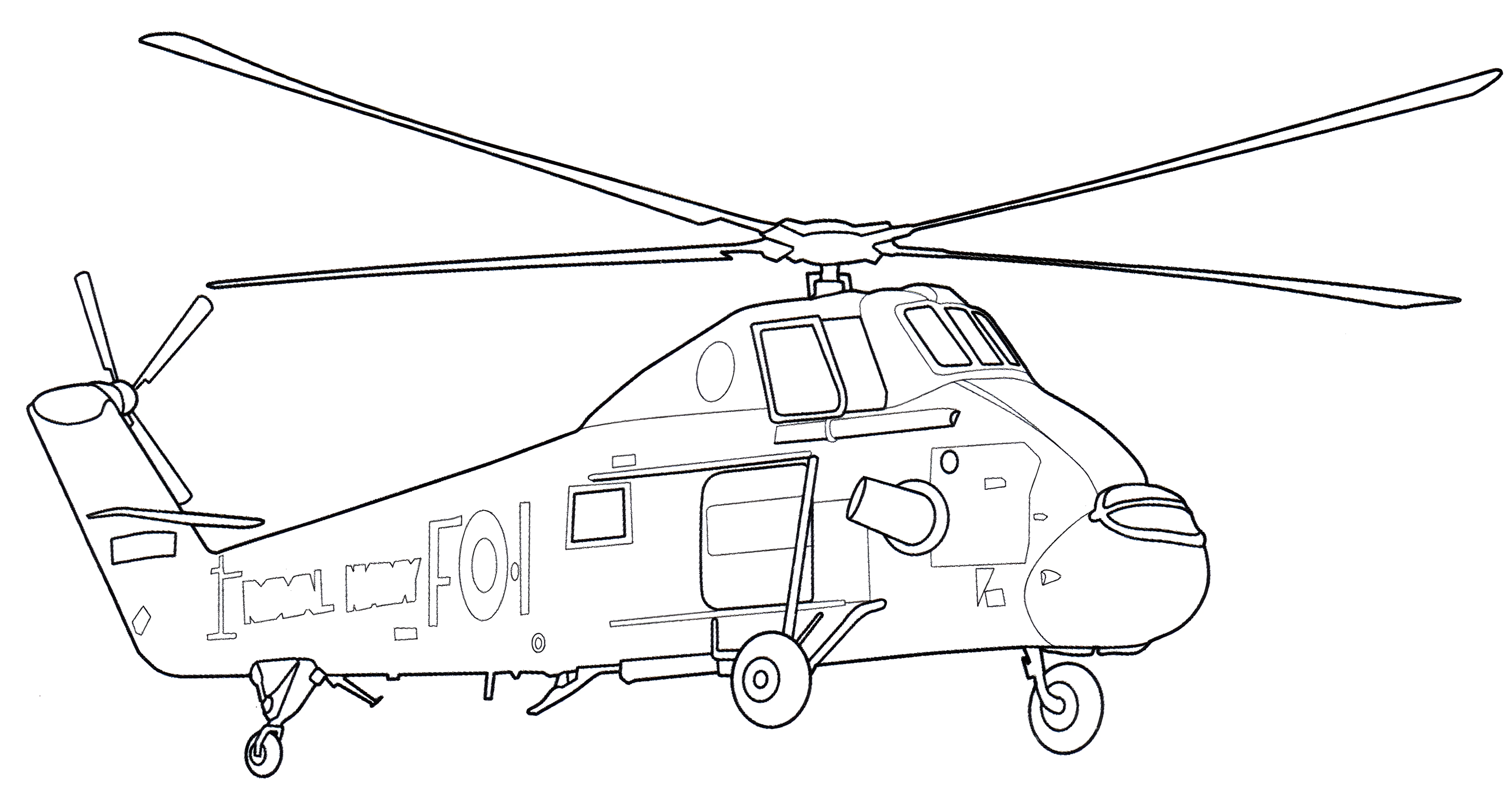 Westland Wessex №15026. Раскраски по возрастам и полу. Раскраски для мальчиков (техника).