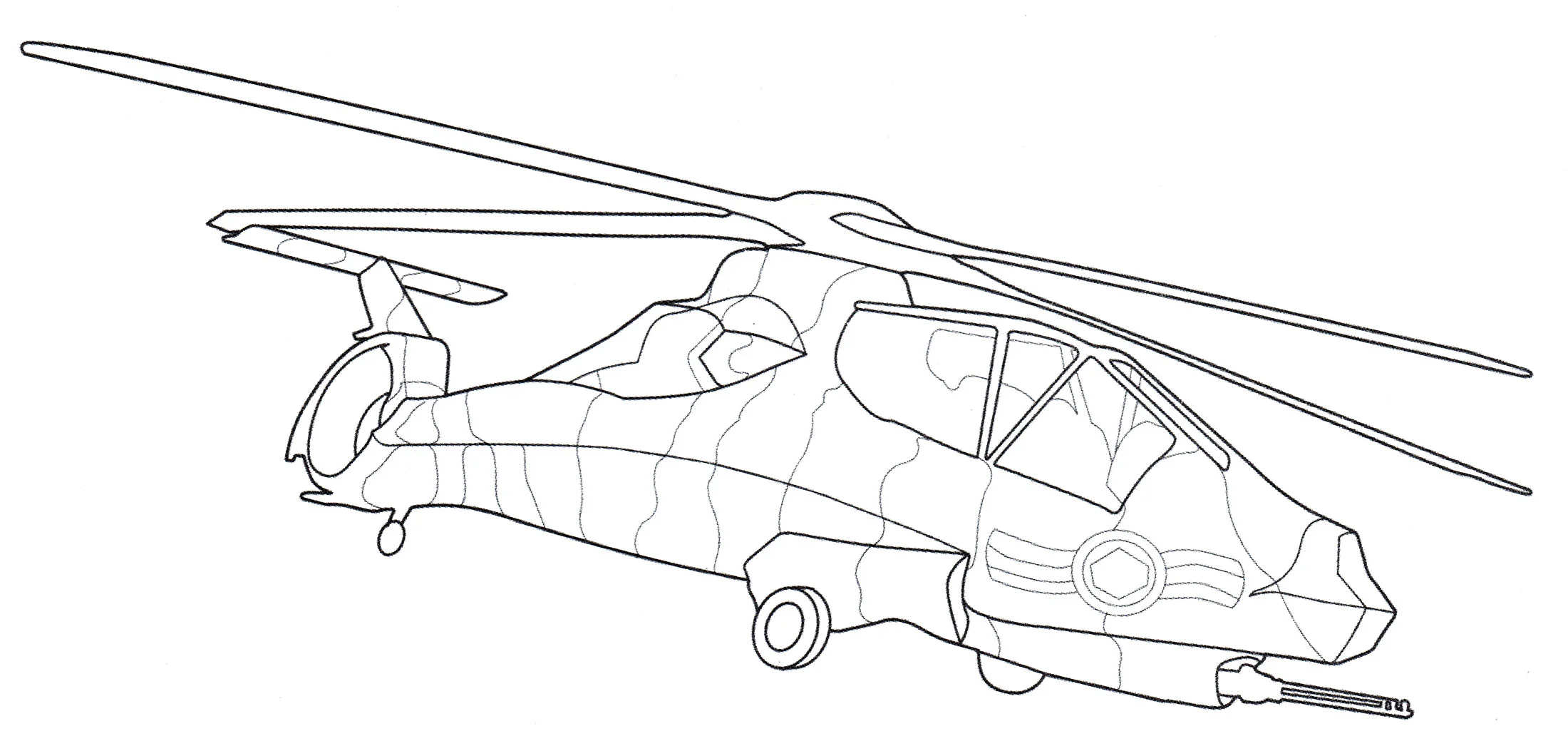 RAH-66 Comanche №15027. Раскраски по возрастам и полу. Раскраски для мальчиков (техника).