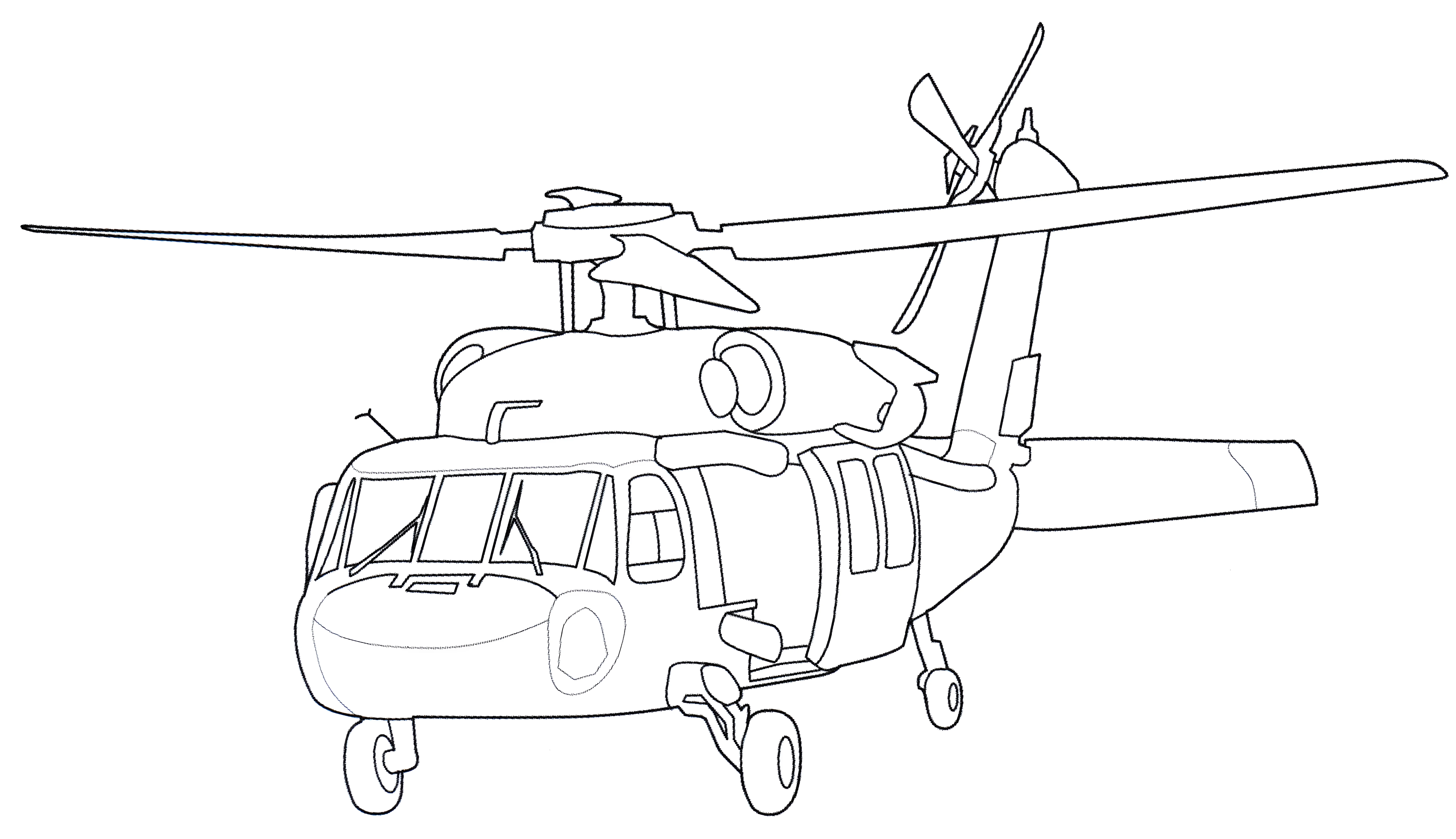 S-70 Black Hawk №15029. Раскраски по возрастам и полу. Раскраски для мальчиков (техника).