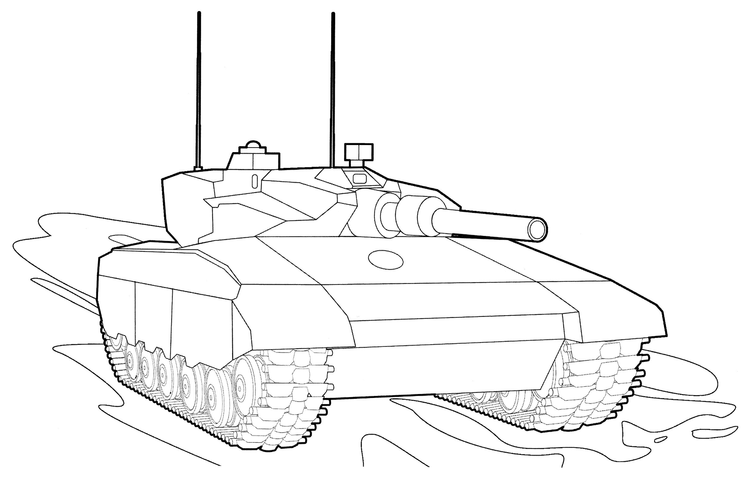 Танк "Меркава" (Израиль №15032. Раскраски по возрастам и полу. Раскраски для мальчиков (техника).