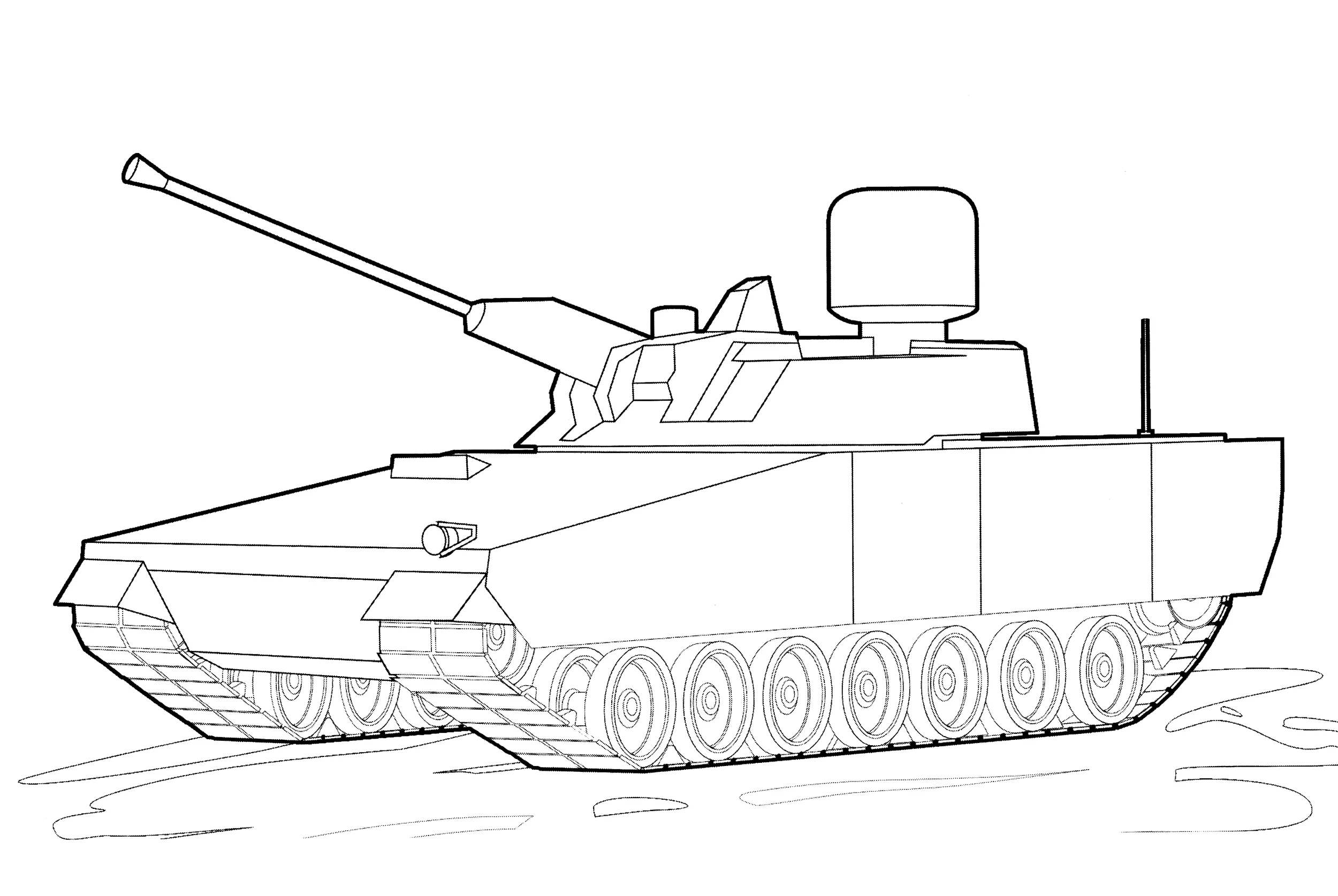 Легкий танк "SV-90 №15034. Раскраски по возрастам и полу. Раскраски для мальчиков (техника).