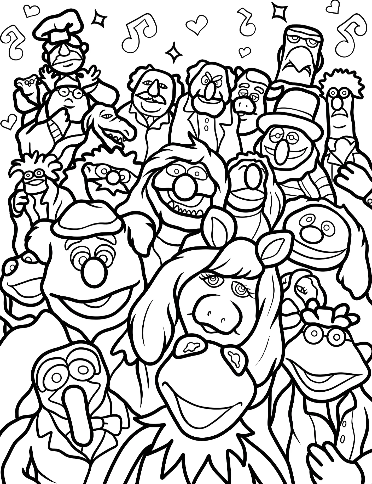 Весёлые муппеты для детей №9163. Раскраски из мультиков. Маппеты (The Muppets).